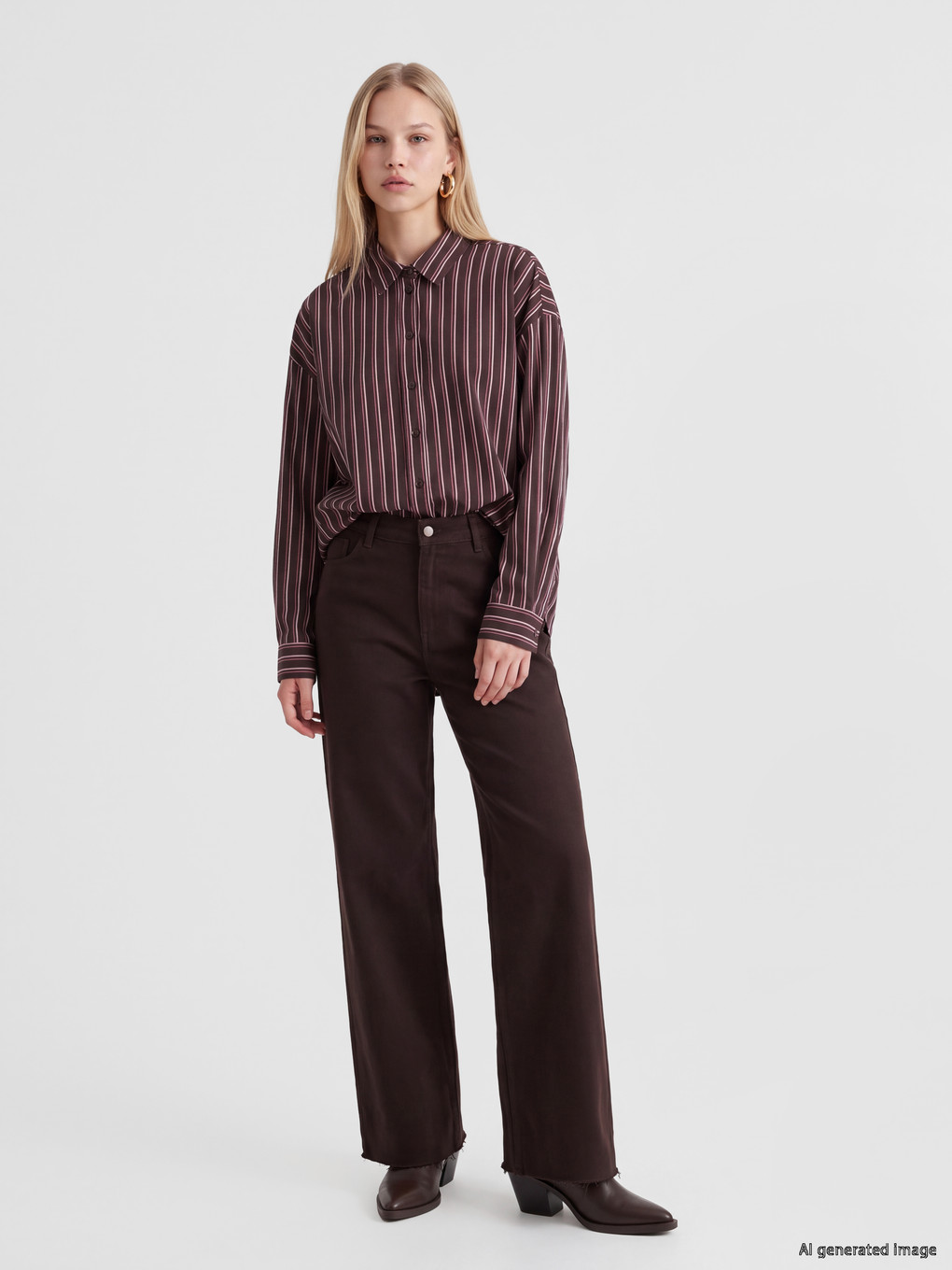 Striped Oversize Women's Shirt-1