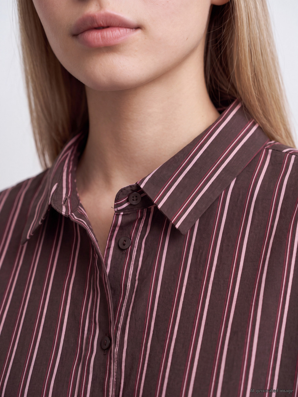 Striped Oversize Women's Shirt-2