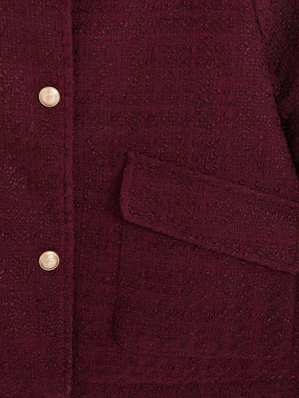 Shirt Collar Women's Tweed Jacket-7