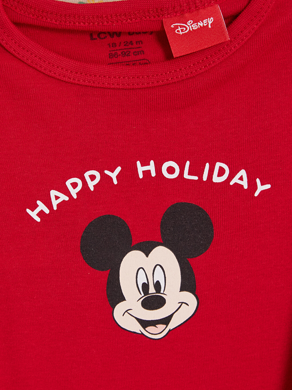 Kırmızı 2'li Mickey Mouse Baskılı Bebek Çıtçıtlı Body-3