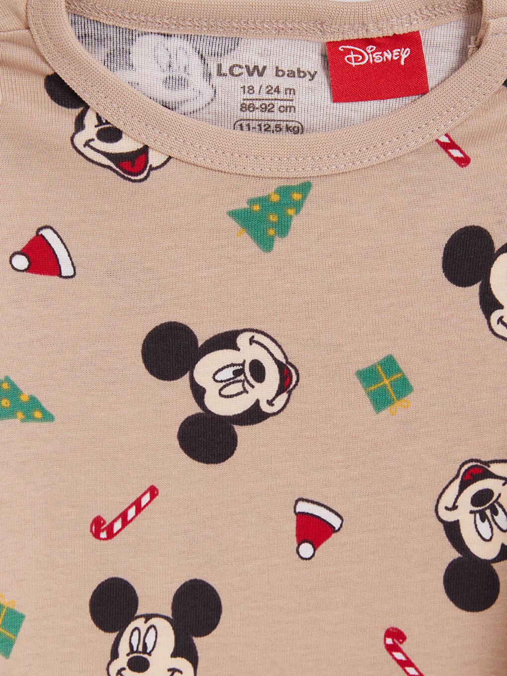 Kırmızı 2'li Mickey Mouse Baskılı Bebek Çıtçıtlı Body-6