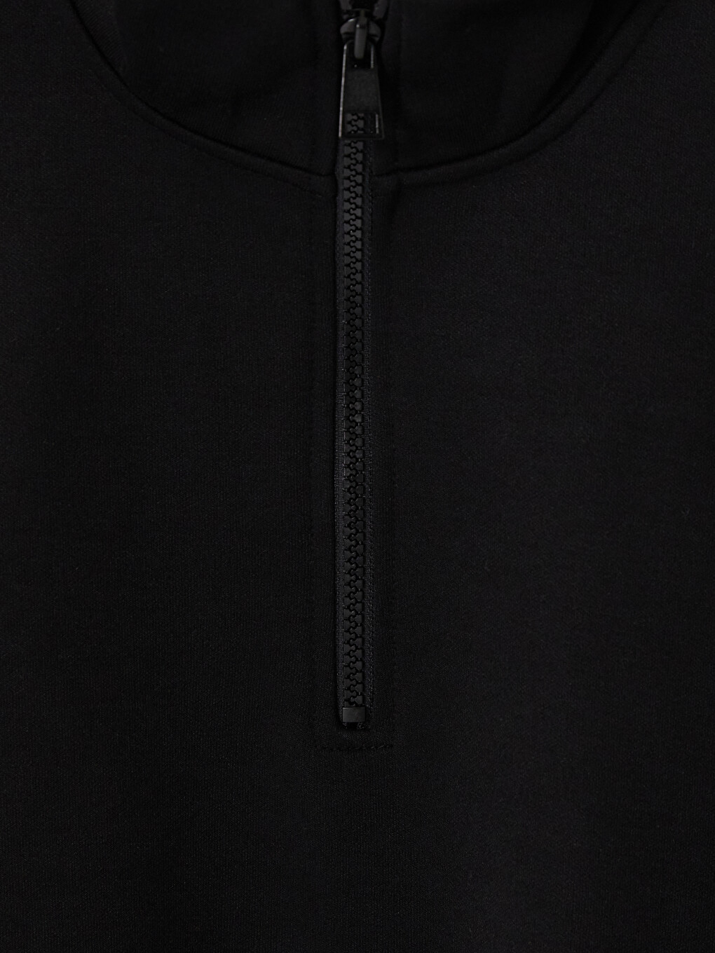 Siyah Dik Yaka Kalın Erkek Sweatshirt-6