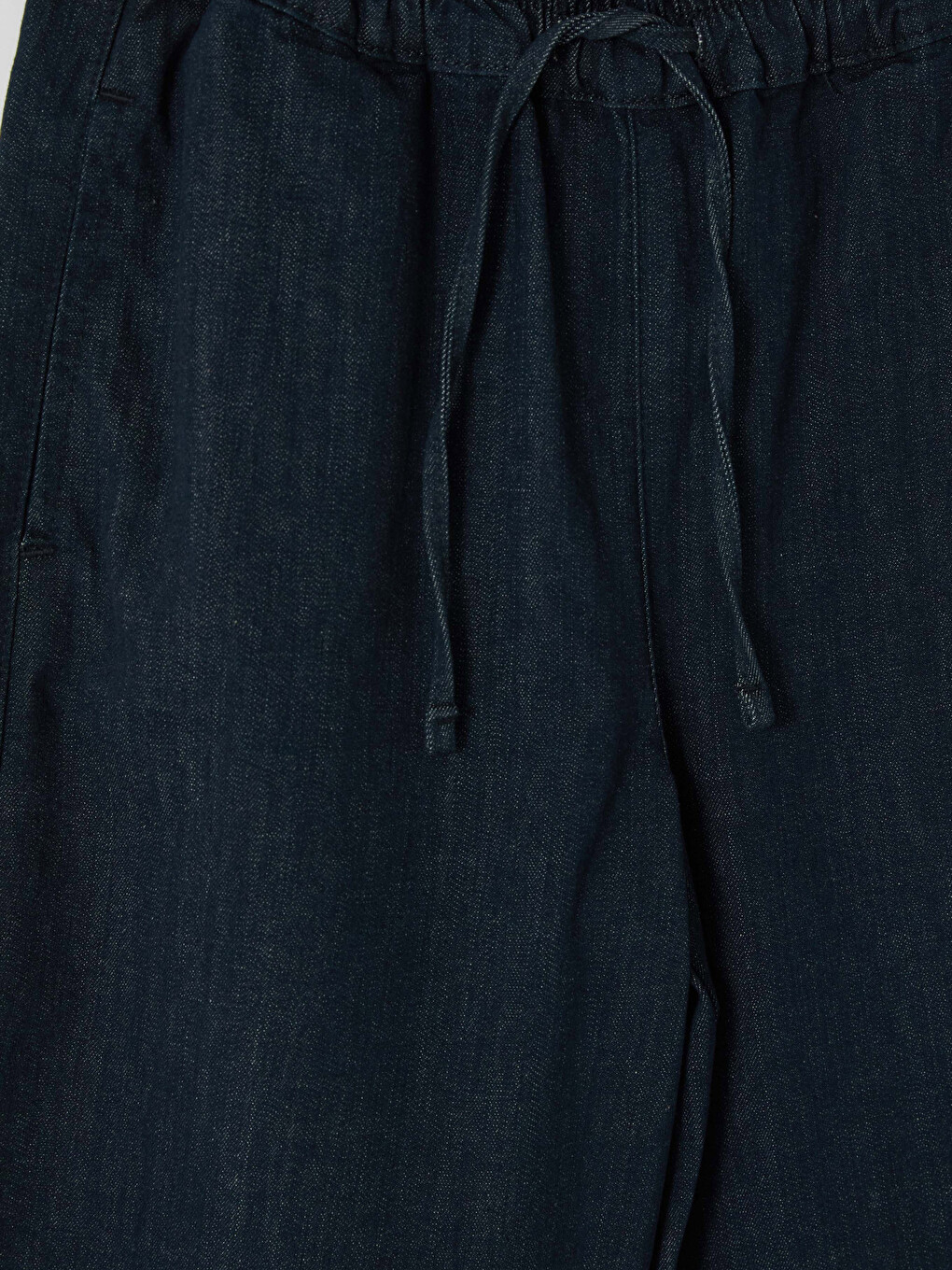Mavi Beli Lastikli Wideleg Kadın Jean Pantolon-2