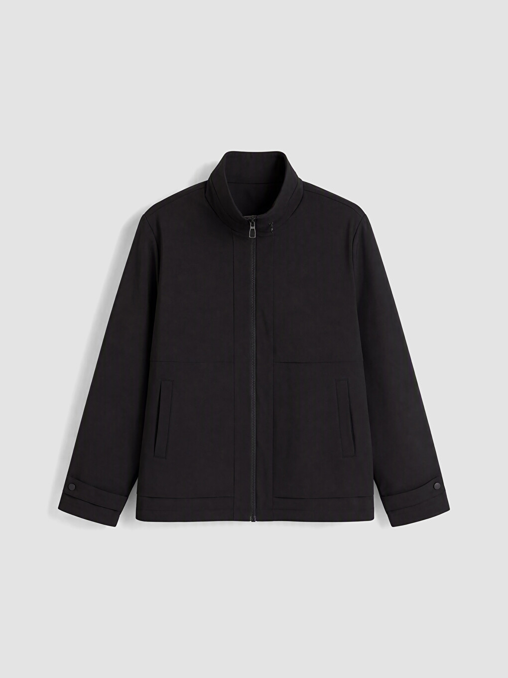 Siyah Regular Fit Dik Yaka Erkek Ceket-3