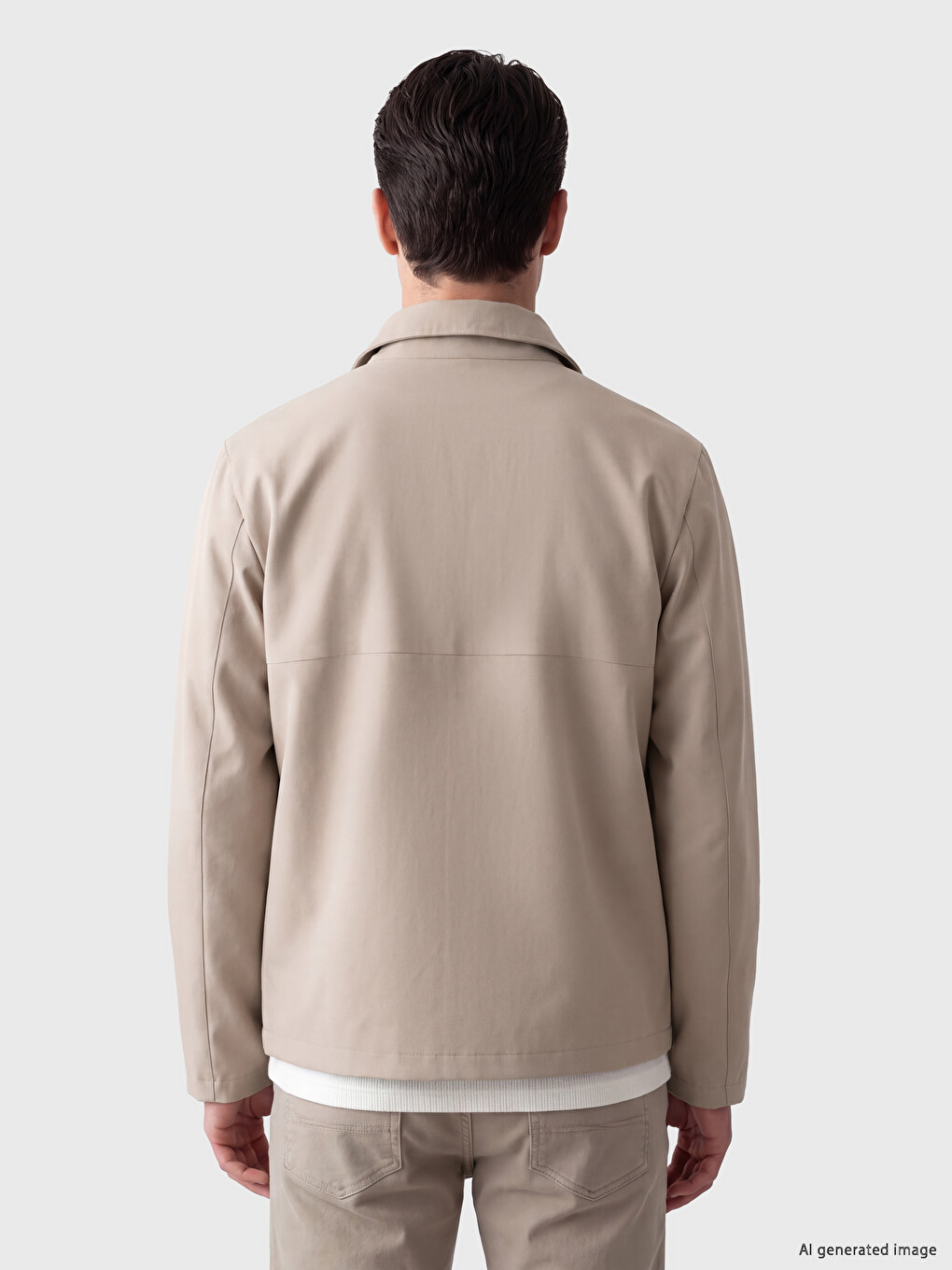 Bej Regular Fit Dik Yaka Erkek Ceket-2