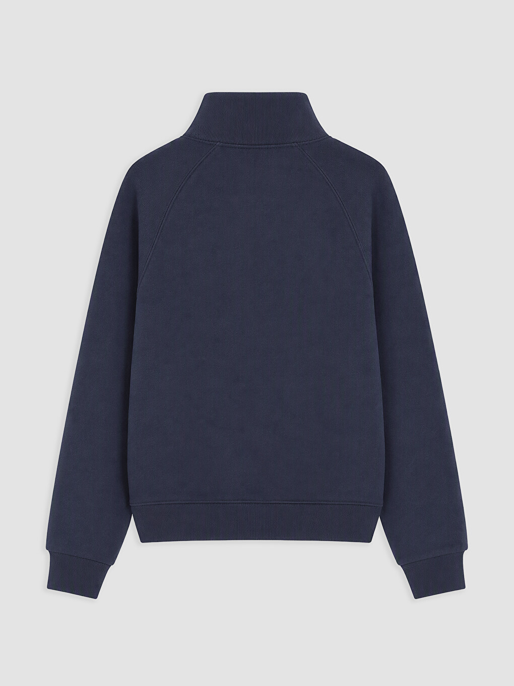 Lacivert Dik Yaka Oversize Kadın Sweatshirt-1