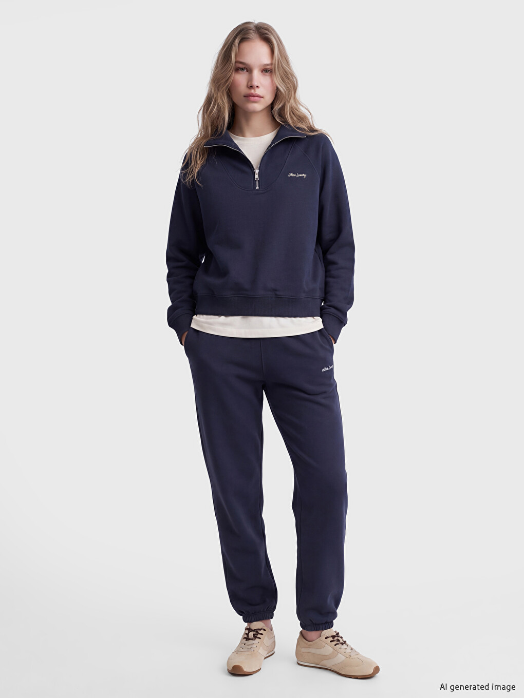 Mock Neck Oversize Women's Sweatshirt-1