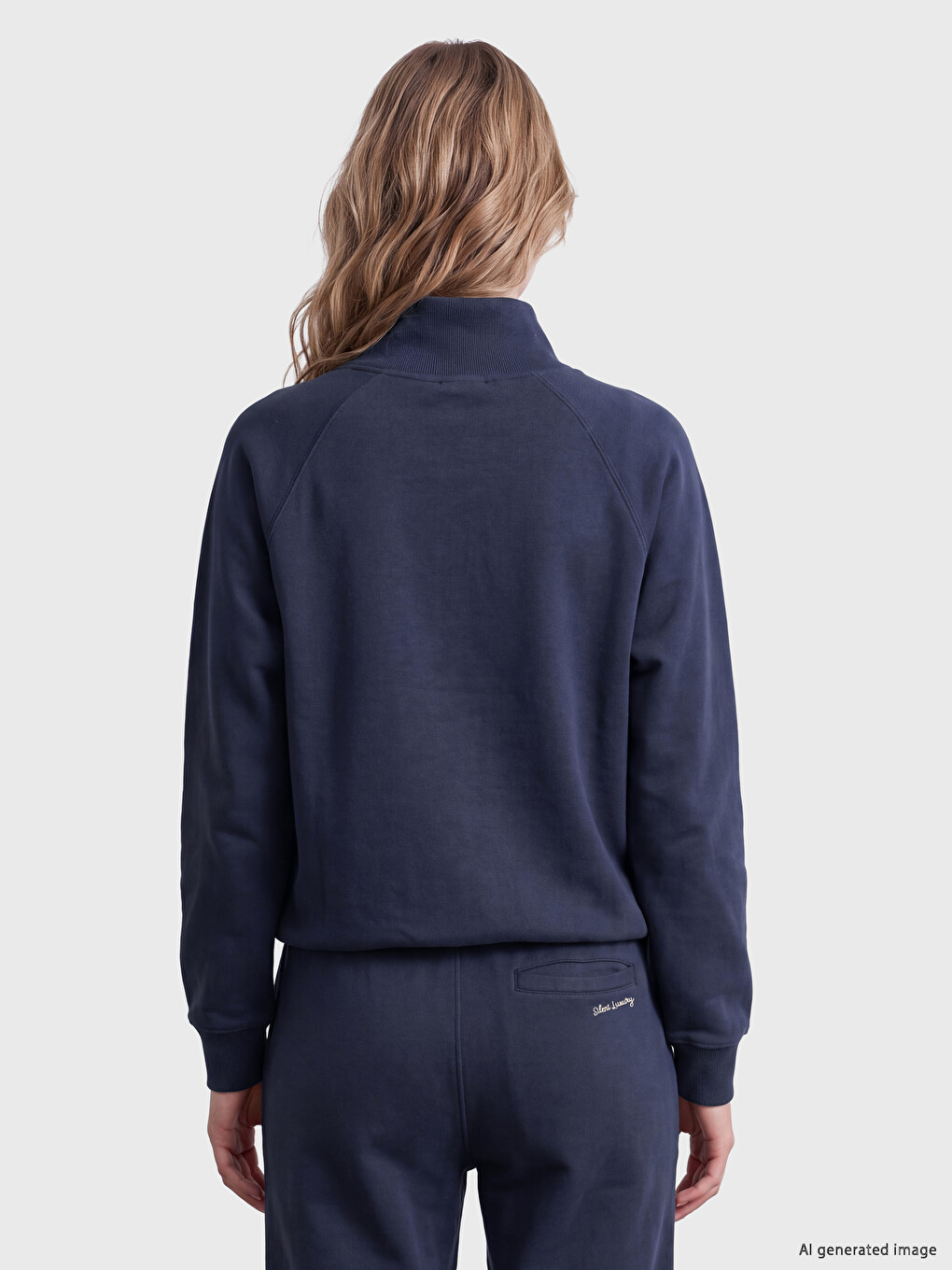 Mock Neck Oversize Women's Sweatshirt-3