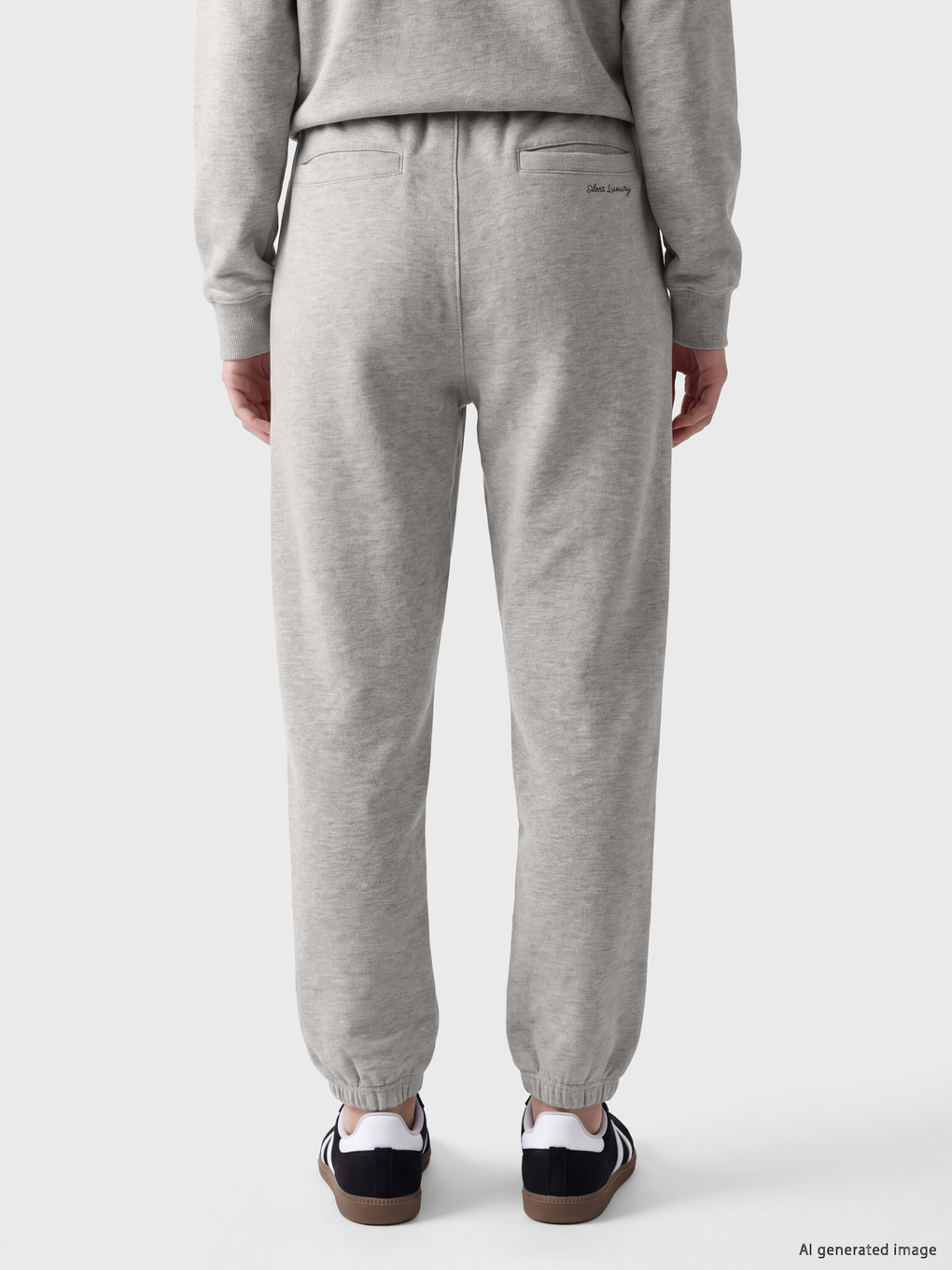 Gri Beli Lastikli Kadın Jogger Eşofman Altı-3