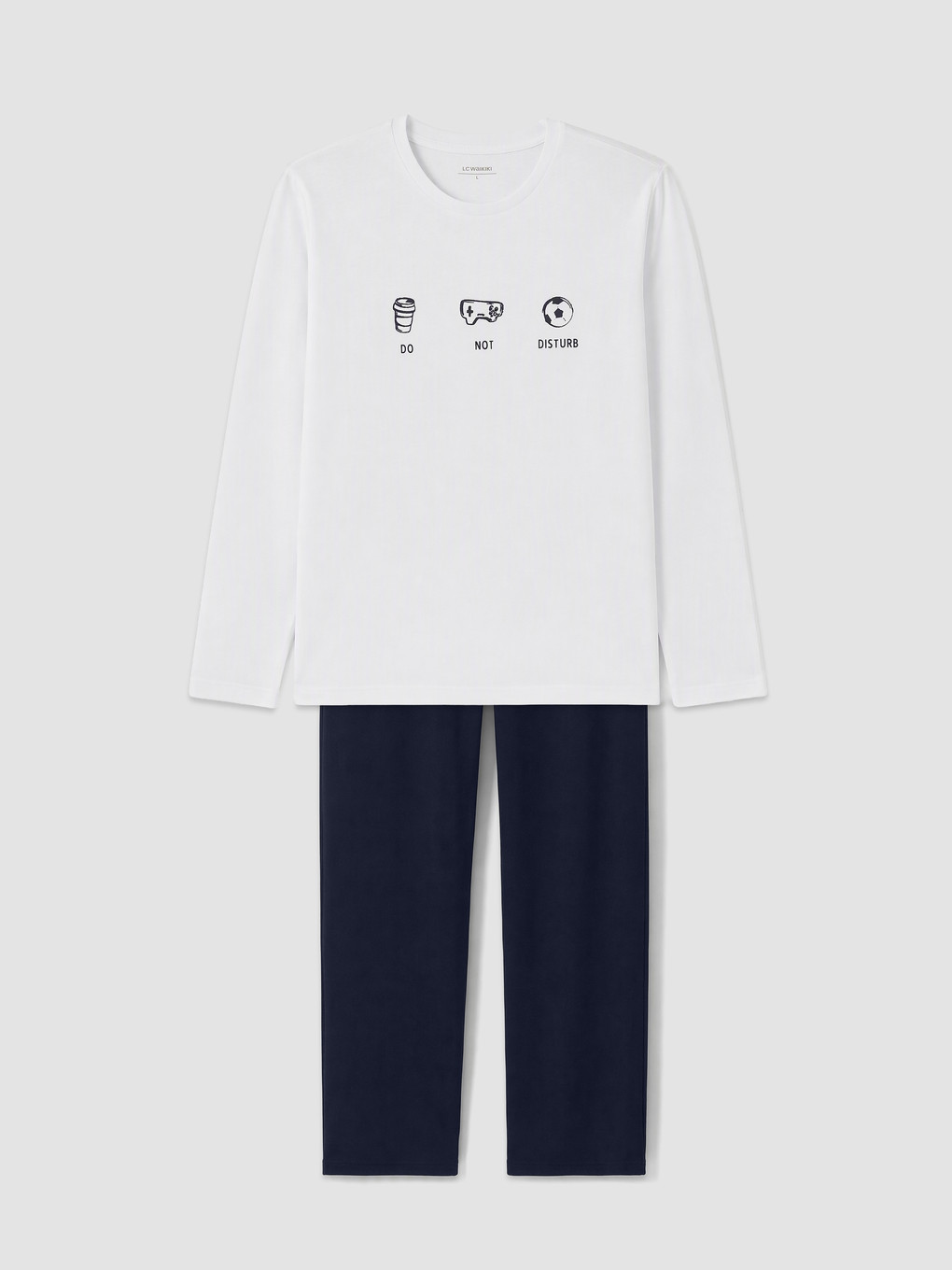 Beyaz Regular Fit Erkek Pijama Takımı
