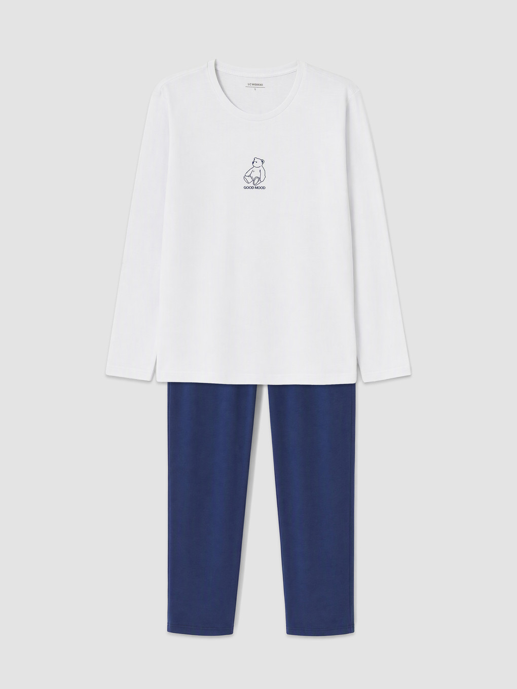 Beyaz Regular Fit Erkek Pijama Takımı