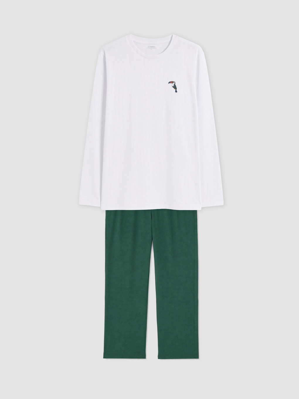 Beyaz Regular Fit Erkek Pijama Takımı