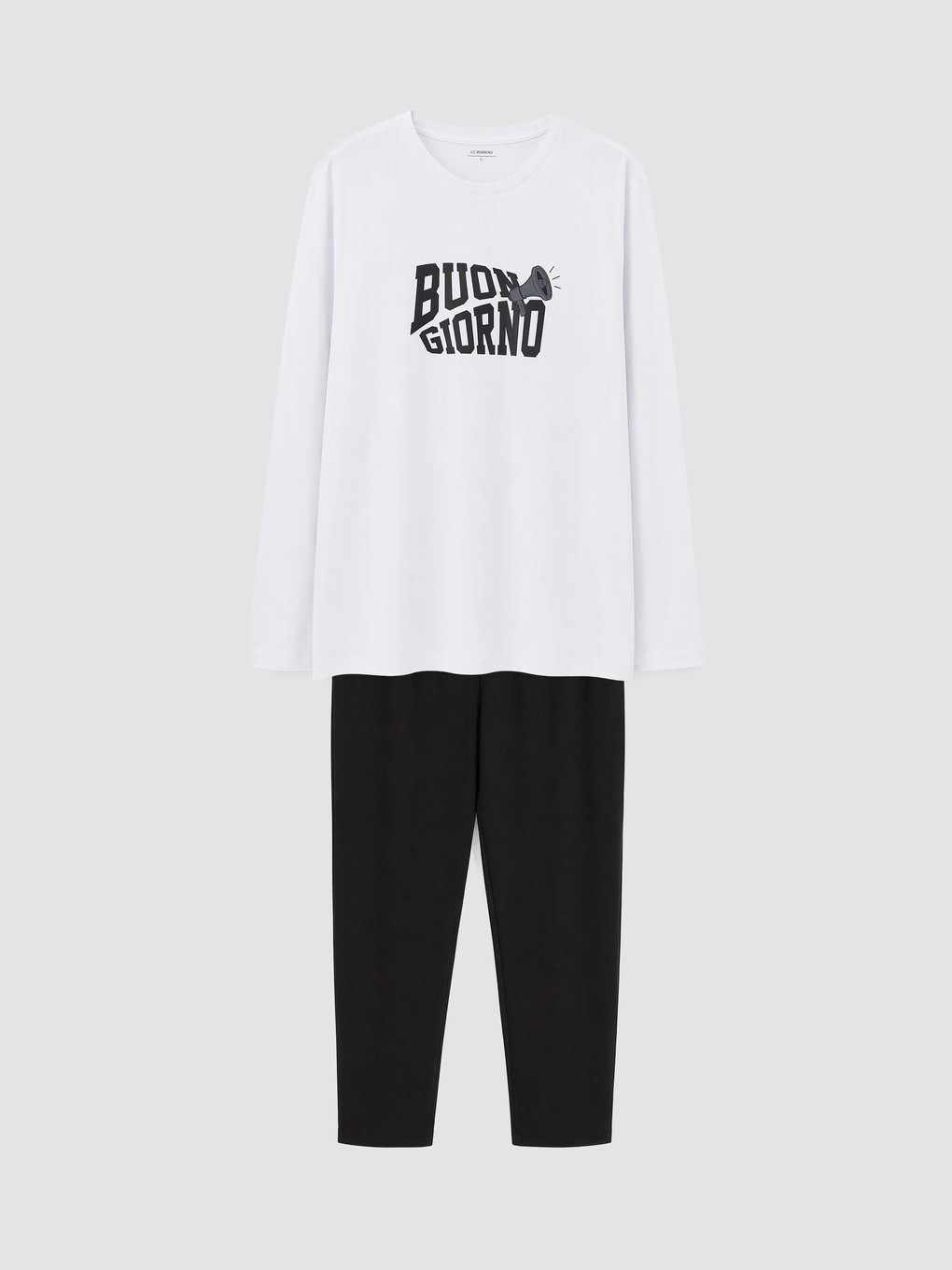 Beyaz Regular Fit Erkek Pijama Takımı