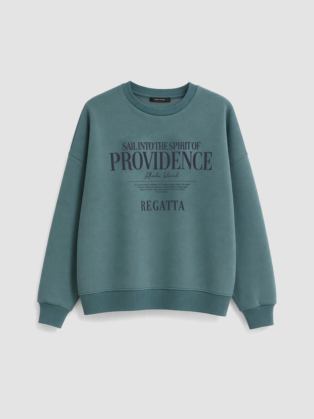 Yeşil Baskılı Oversize Kadın Kalın Sweatshirt