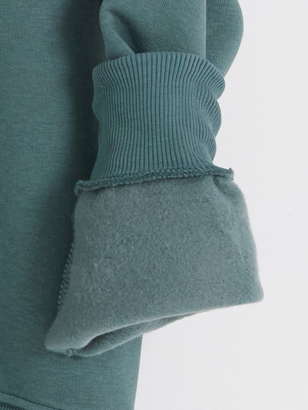 Yeşil Baskılı Oversize Kadın Kalın Sweatshirt-1