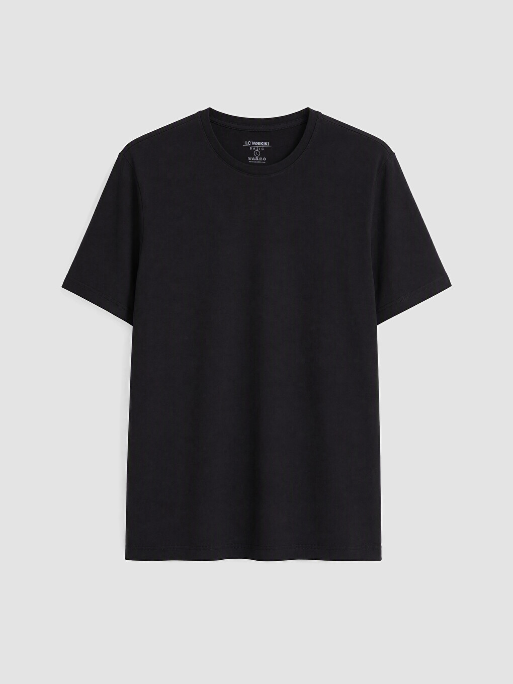 Siyah Regular Fit İnce Kumaş Tişört /03-1