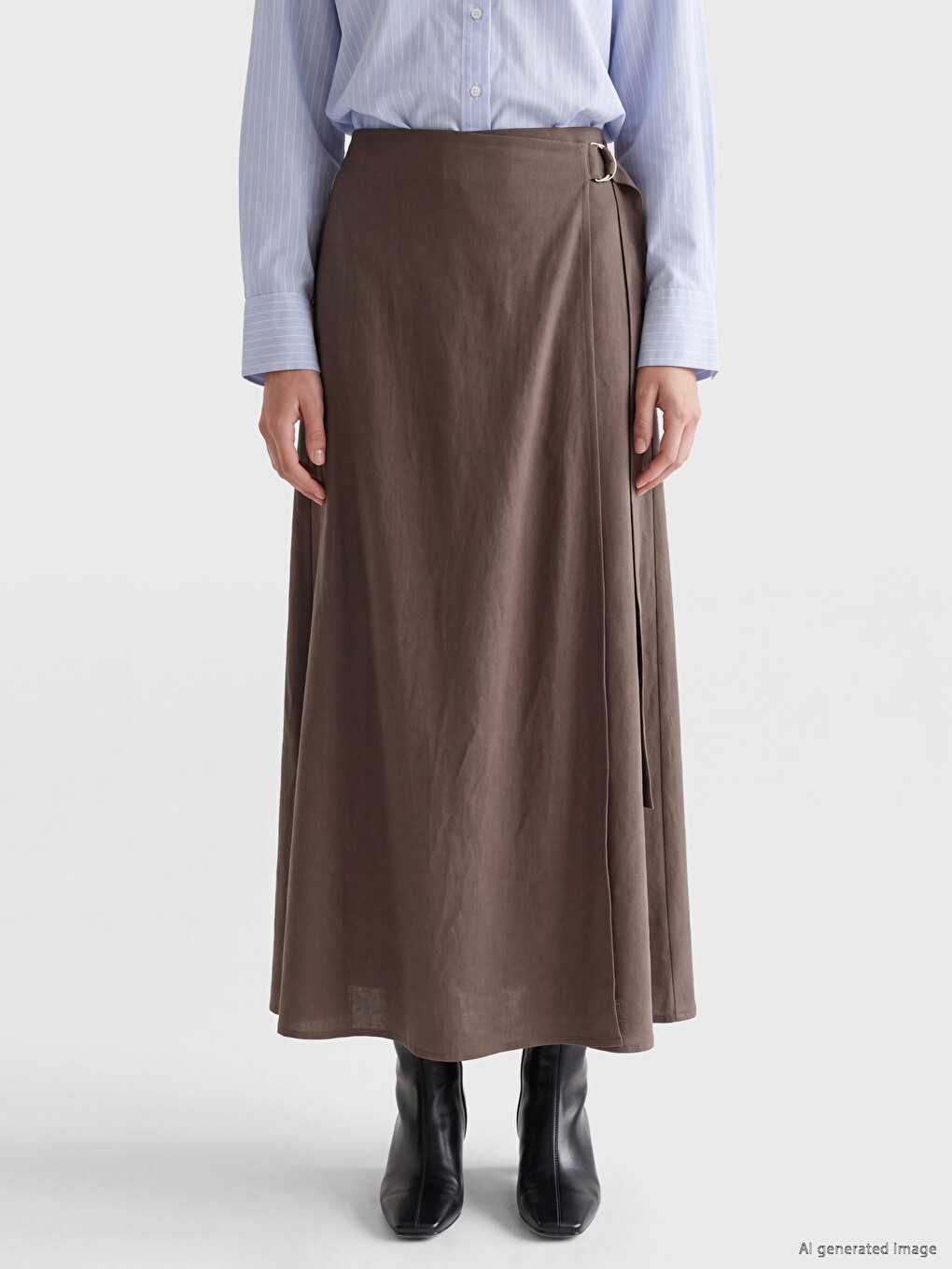 Tie-waist Asymmetric Cut Skirt-1