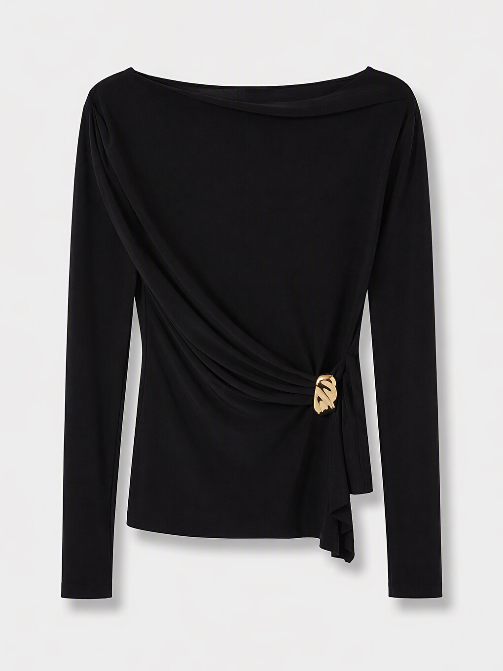 Slash Neck Ruched Blouse