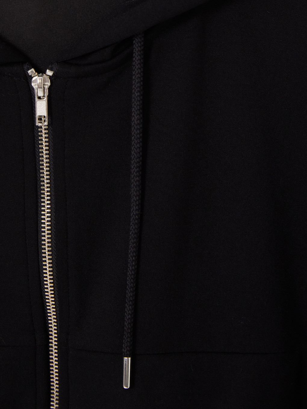 Siyah Soft Touch Kadın Fermuarlı Sweatshirt-2