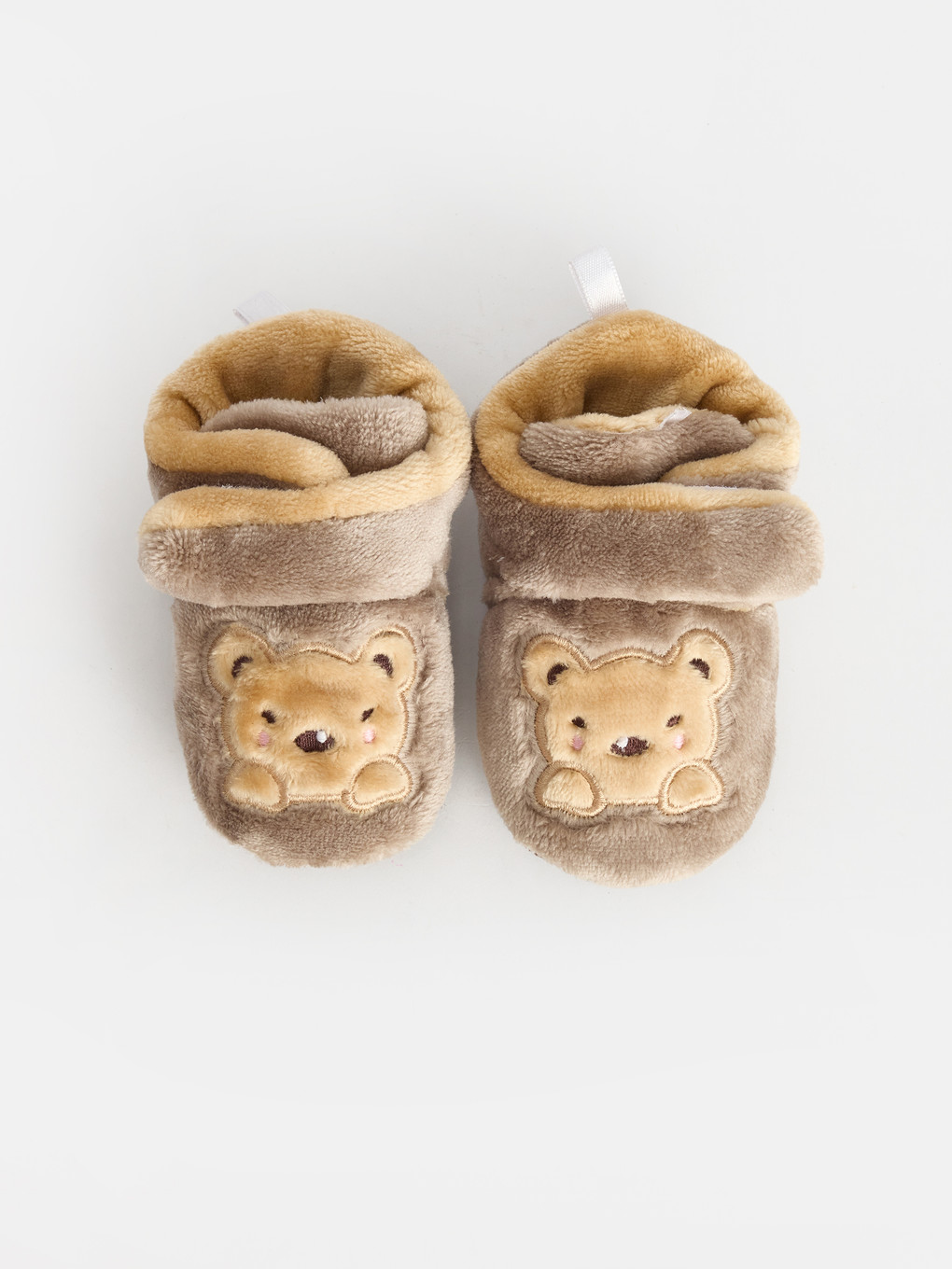 Teddy Bear Embroidered Baby Boys' Slipper Boots-1