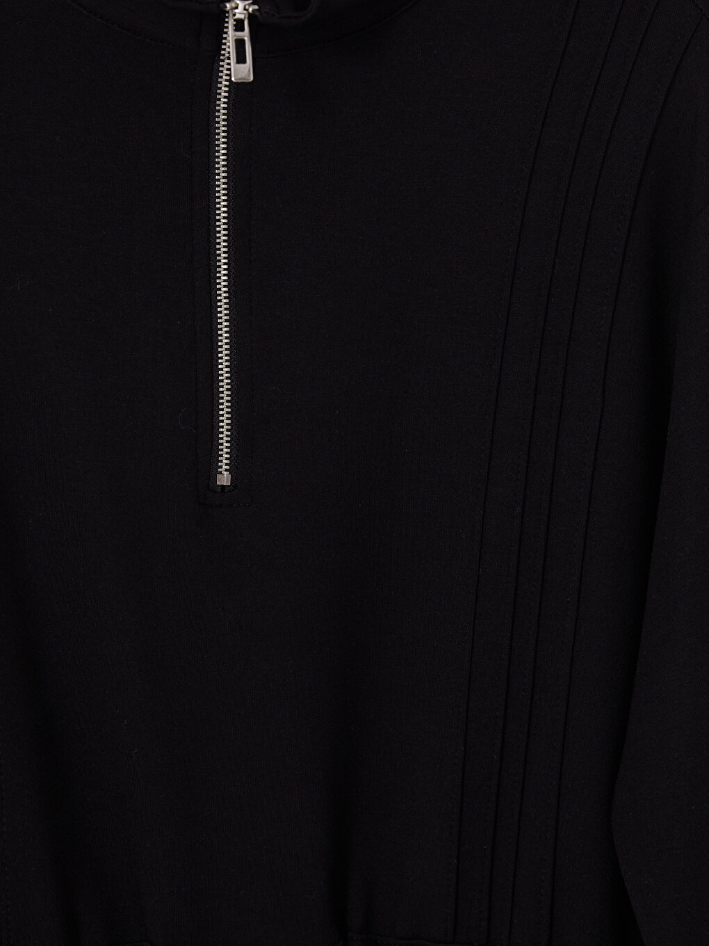 Siyah Soft Touch Oversize Kadın Sweatshirt Tunik-2