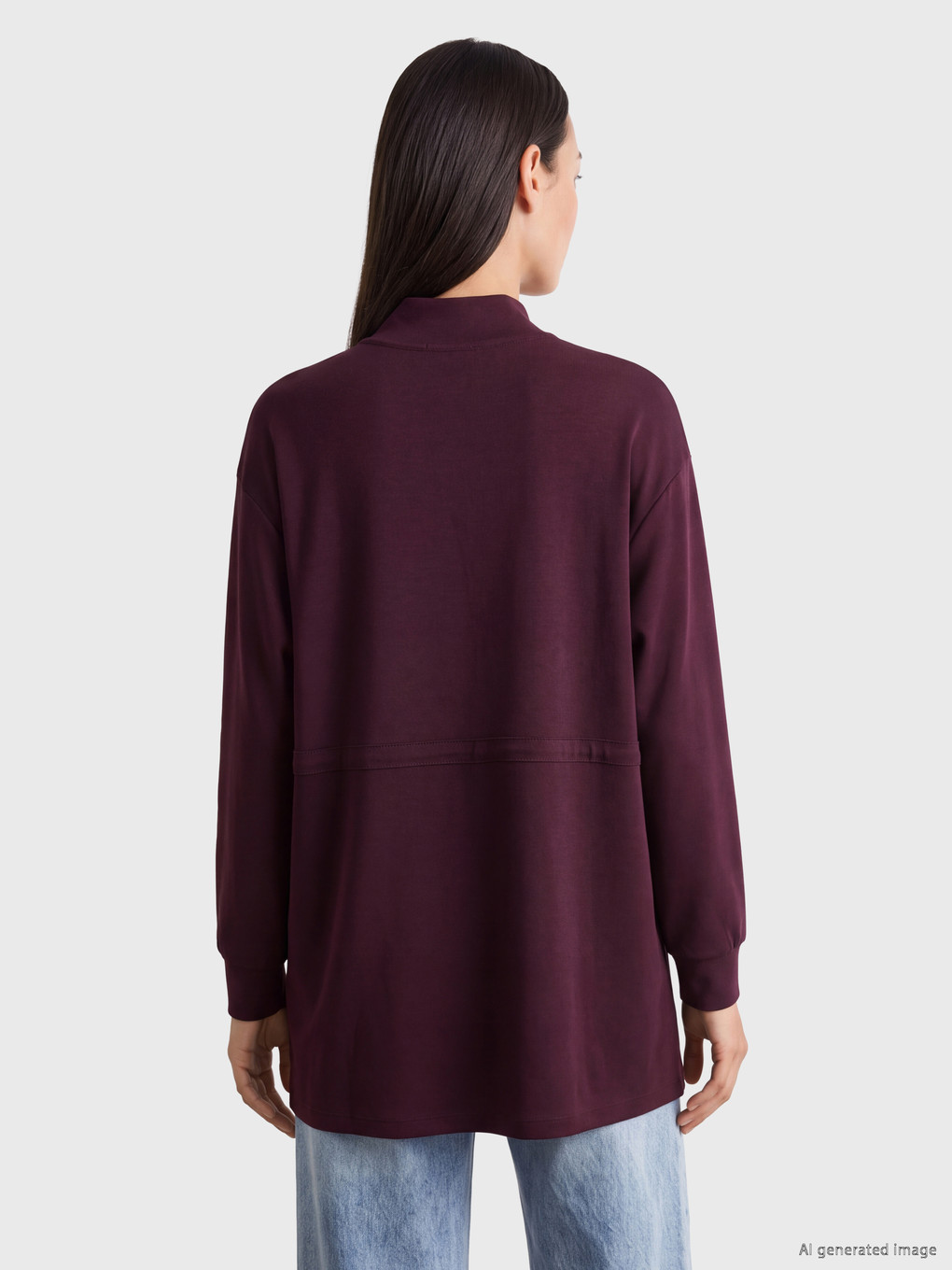 Mürdüm Soft Touch Oversize Kadın Sweatshirt Tunik-3