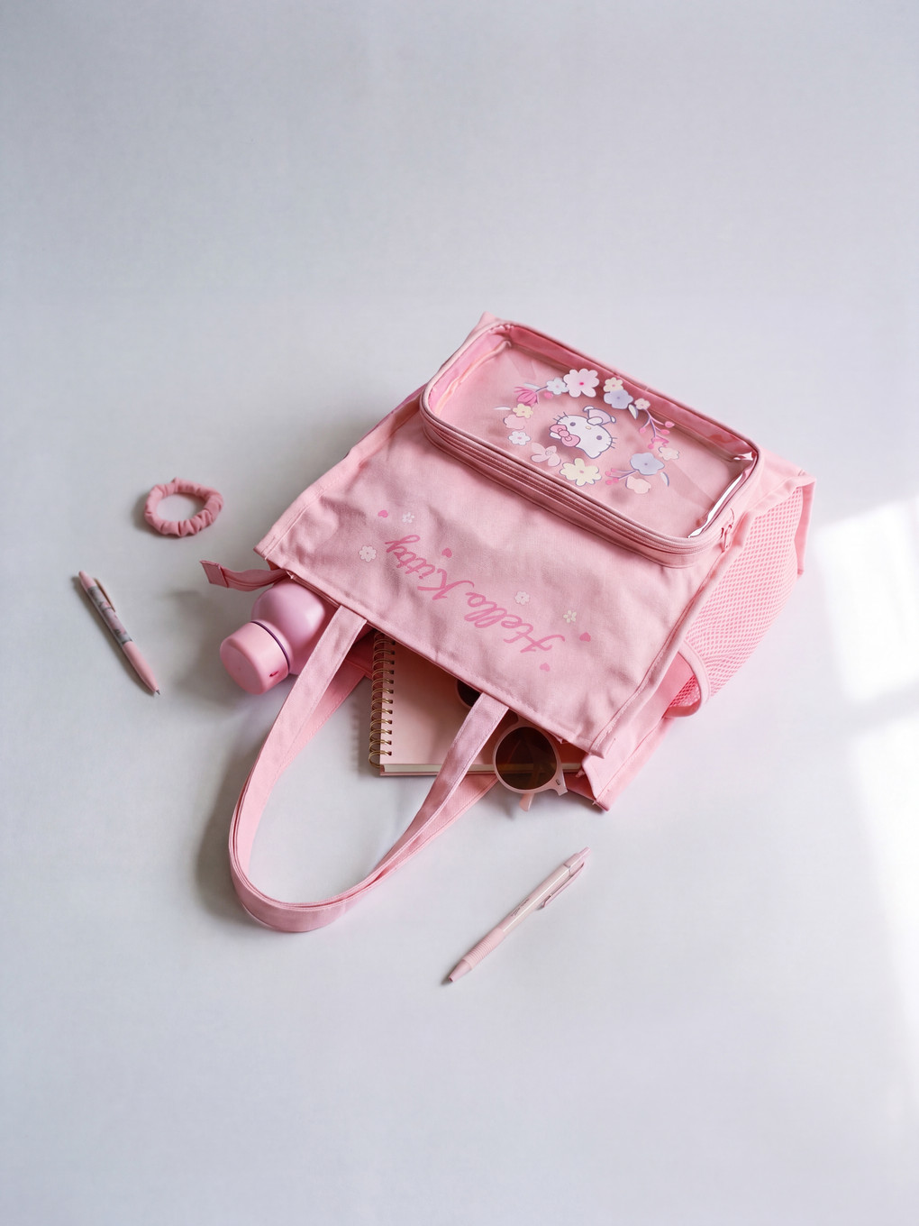 Pembe Hello Kitty Baskılı Kız Çocuk Omuz Çantası