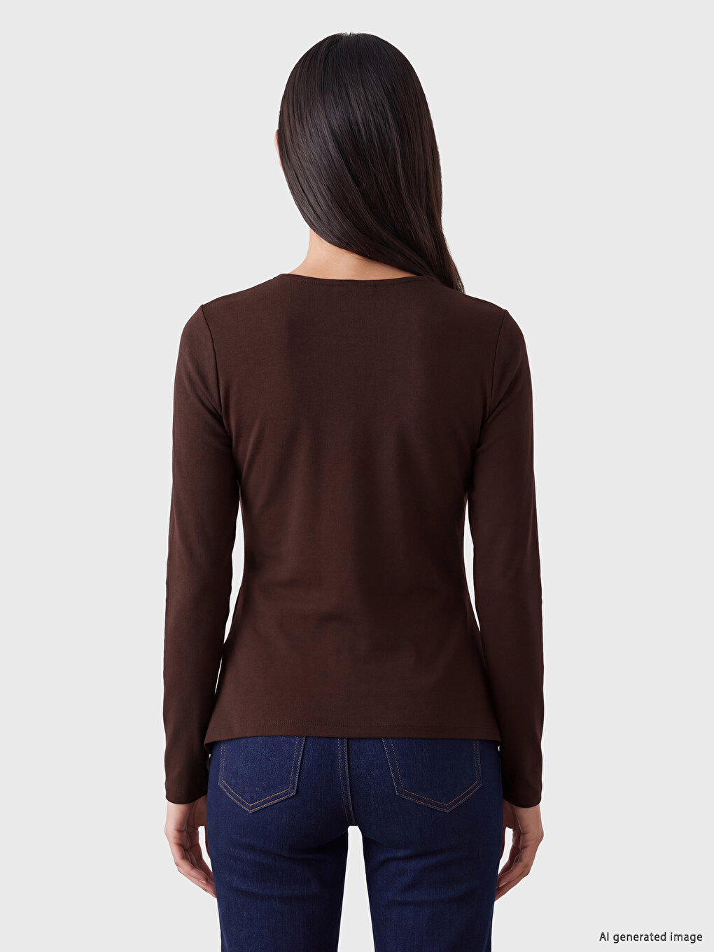 Kahverengi Kruvaze Yaka Büzgülü Soft Touch Bluz-3