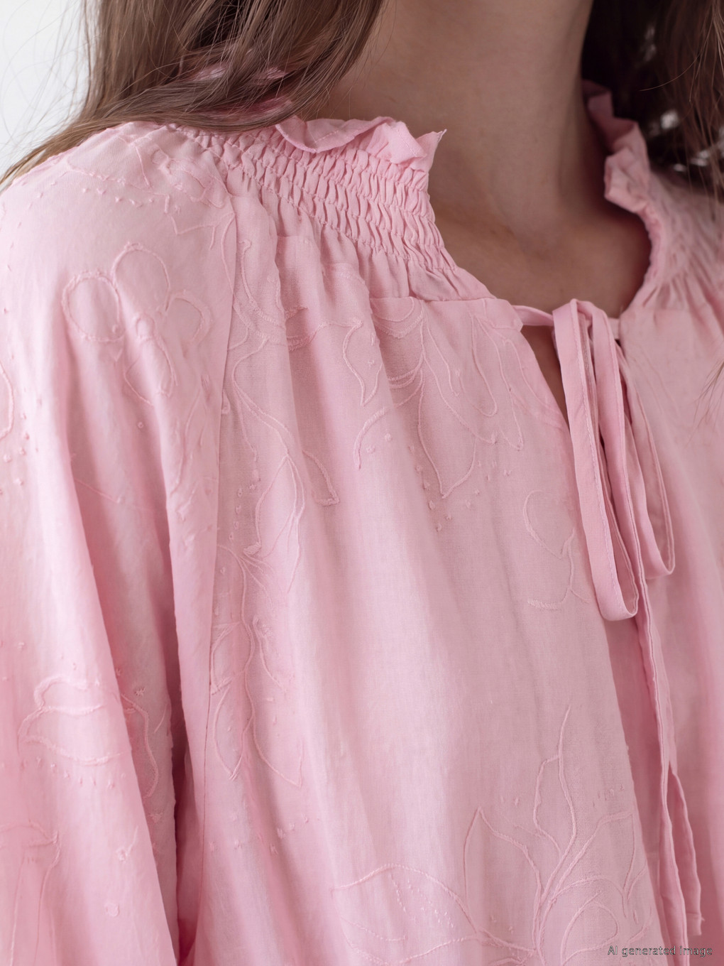 Patterned Sashed Women's Smocked Tunic-2