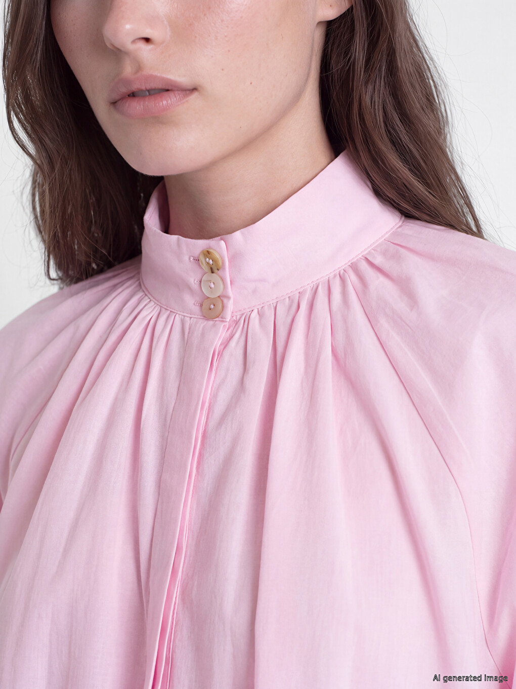 Grandad Collar %100 Cotton Women's Shirt Tunic-2