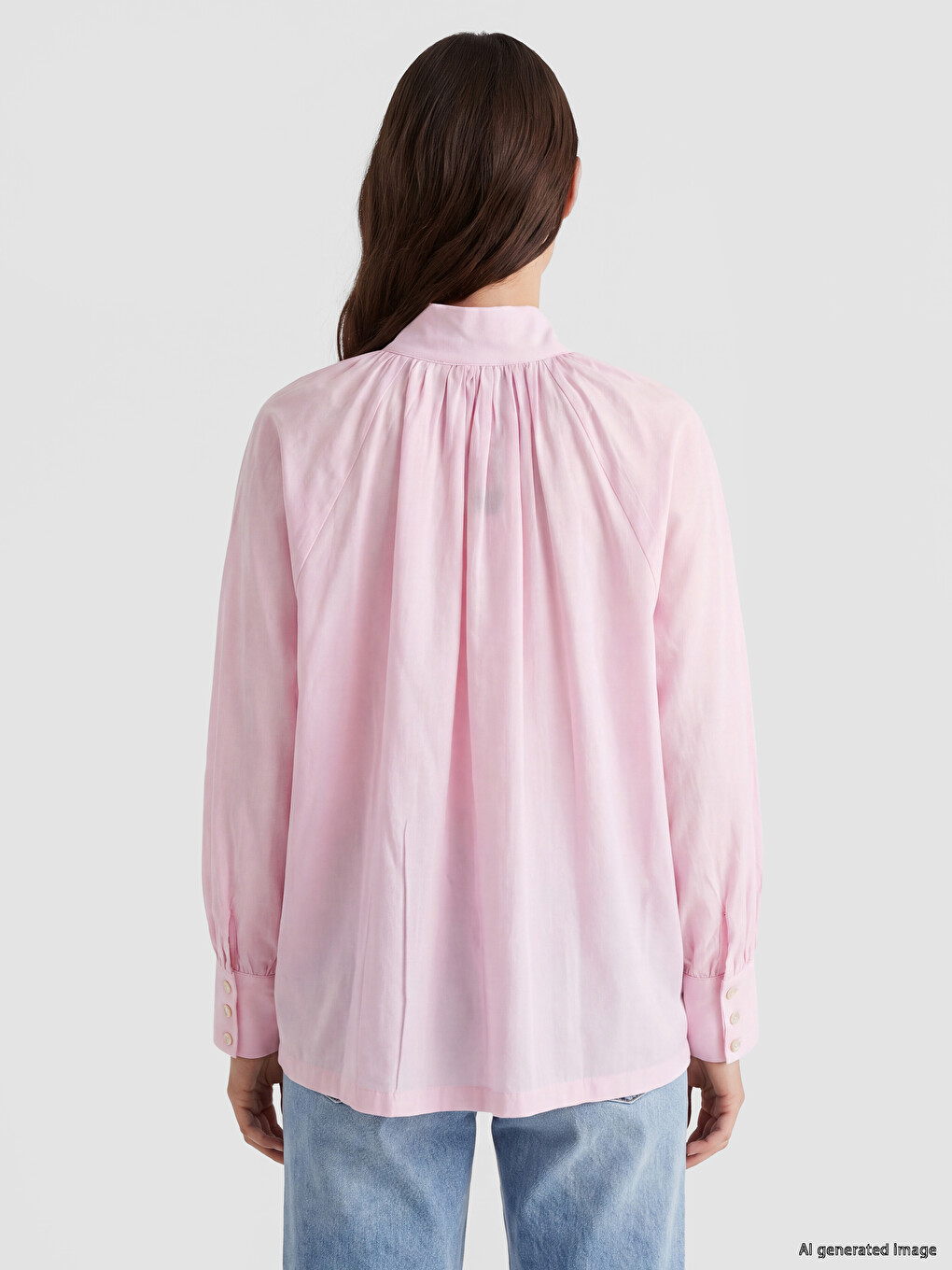 Grandad Collar %100 Cotton Women's Shirt Tunic-3