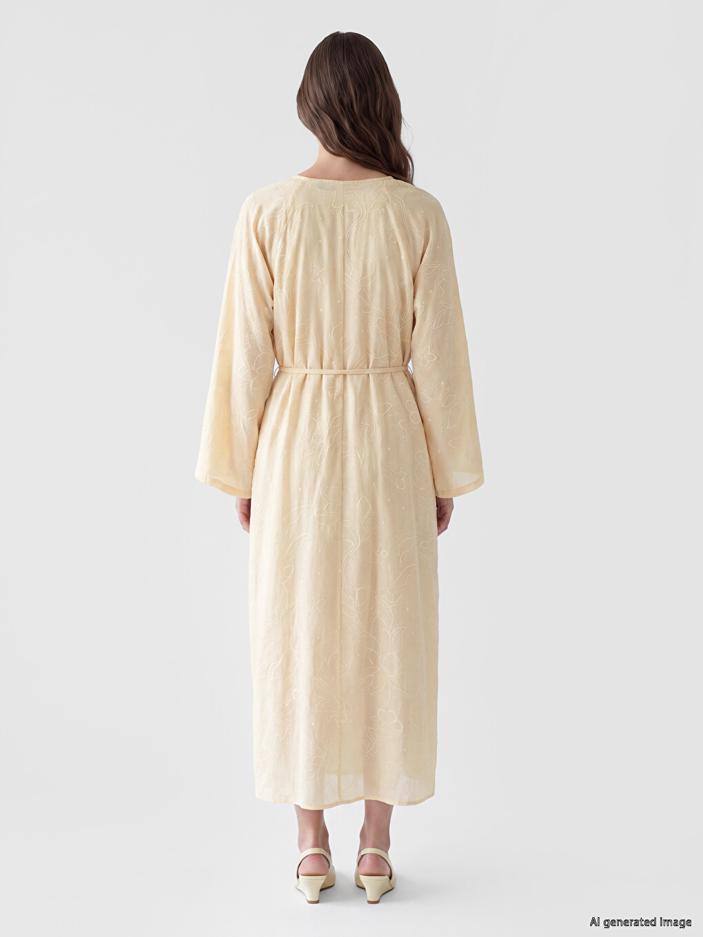 Tie Neck Embroidered Dress-3