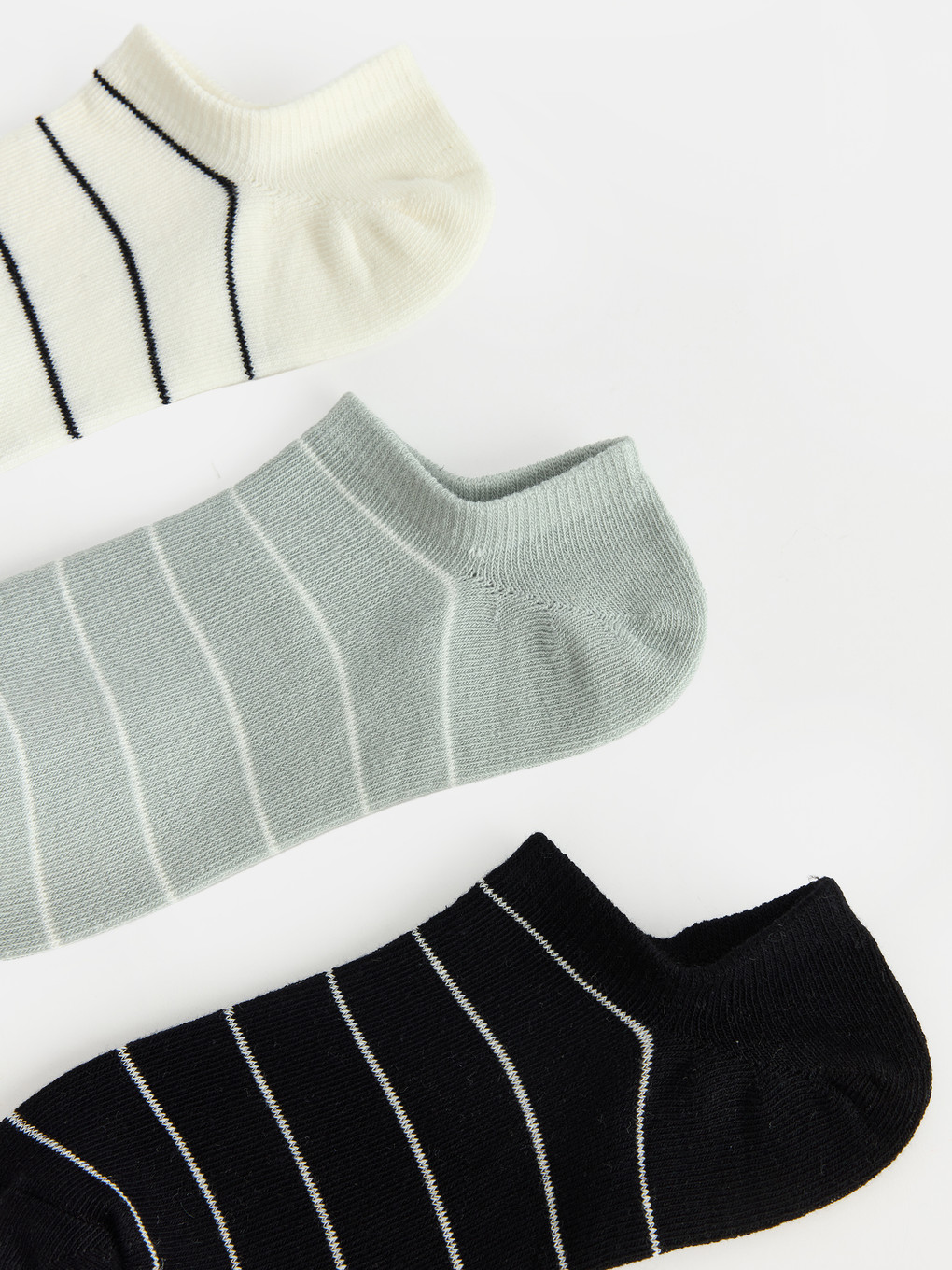 Mavi Çizgili Kadın Sneaker Çorap 5'li-1