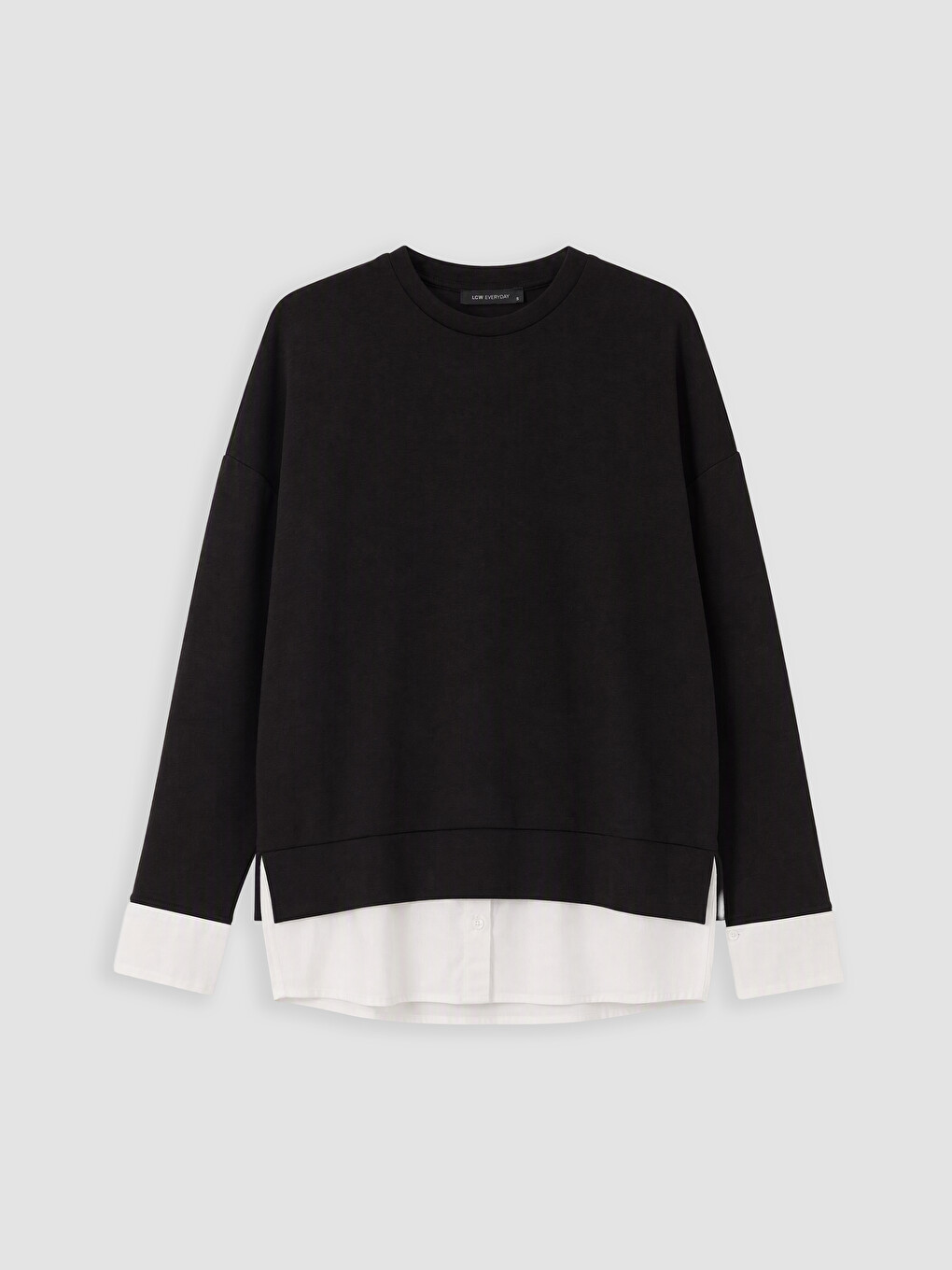 Siyah Oversize Soft Touch Kadın Sweatshirt