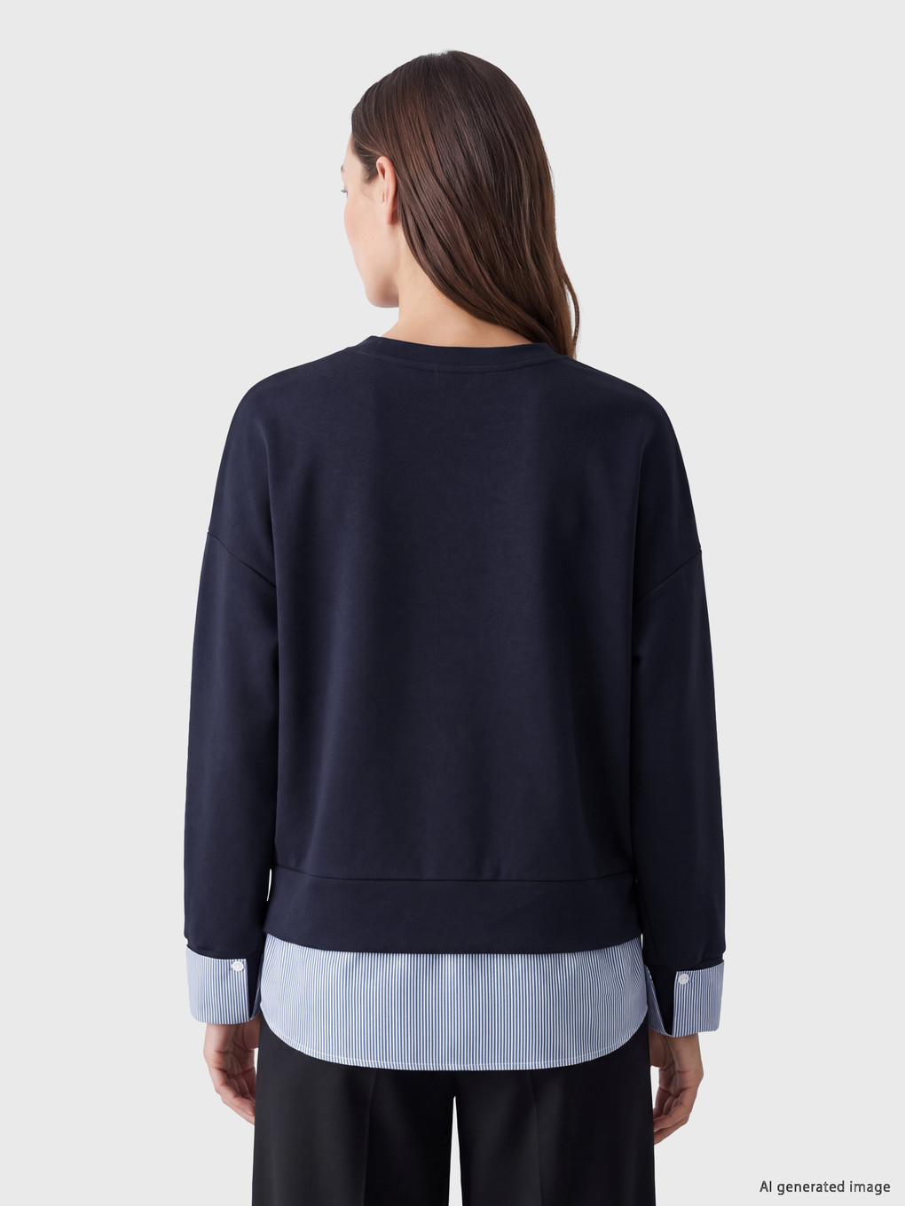 藍原 LCW EVERYDAY Lacivert Oversize Soft Touch Kadın Sweatshirt