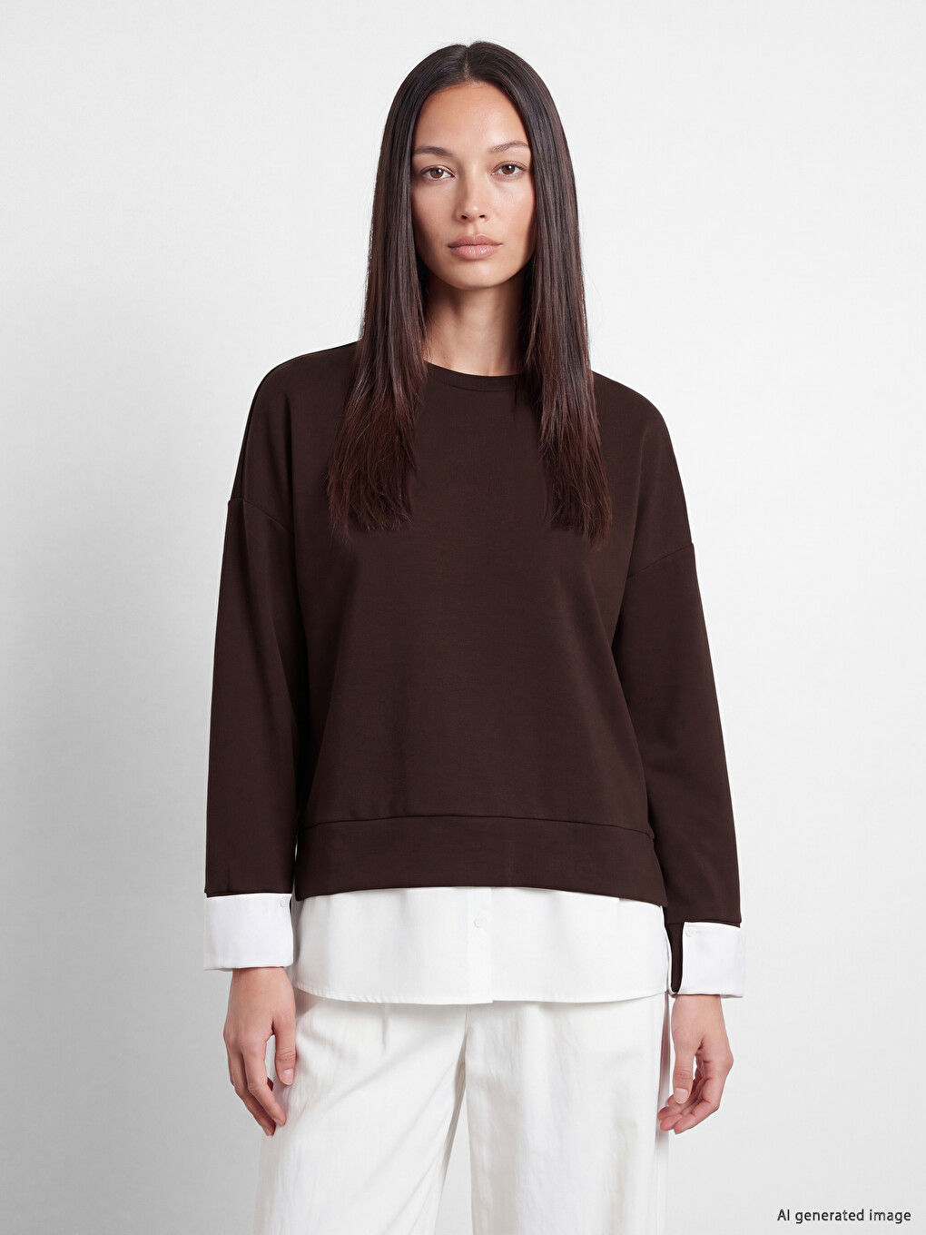 Woman Brown Sweatshirt-1
