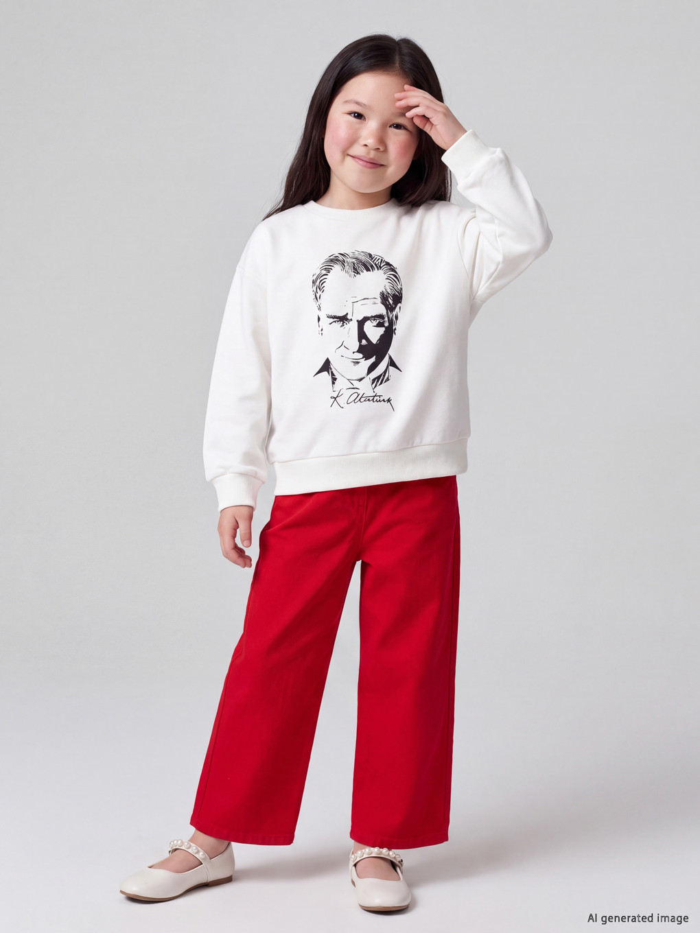  Wideleg Kız Çocuk Gabardin Pantolon