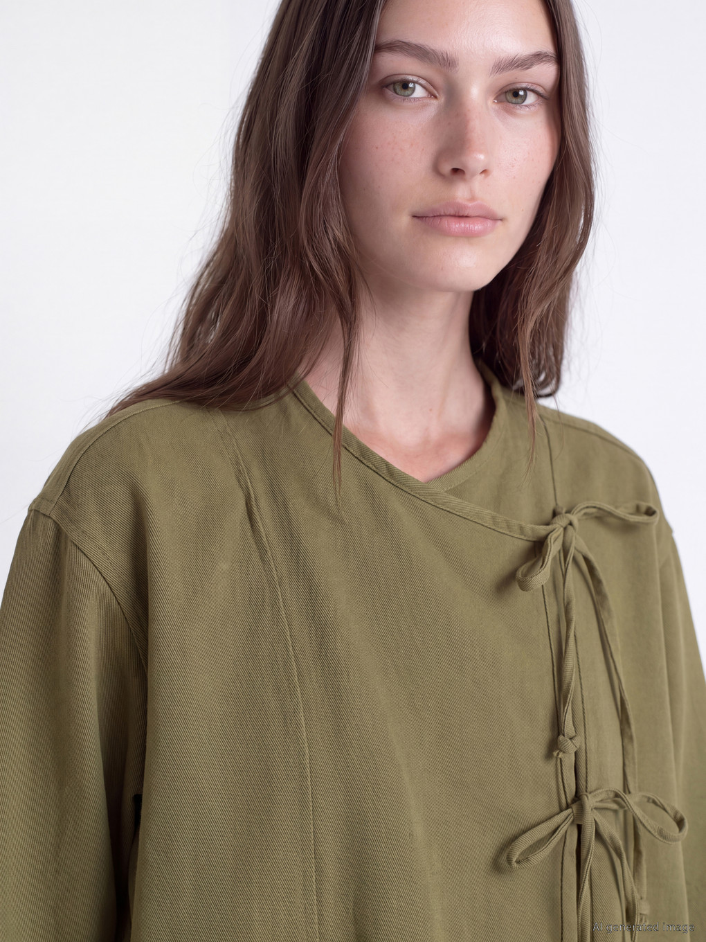 Ženski Kimono S Dvorednim Ovratnikom Na Vezanje-2