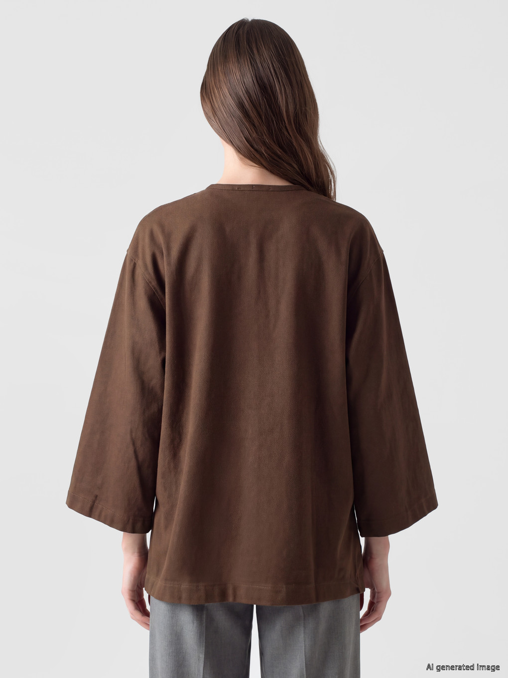 Double Breasted Collar Women's Kimono-3