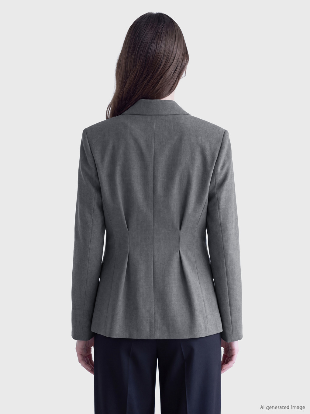 Antrasit Kadın Pileli Blazer Ceket-4