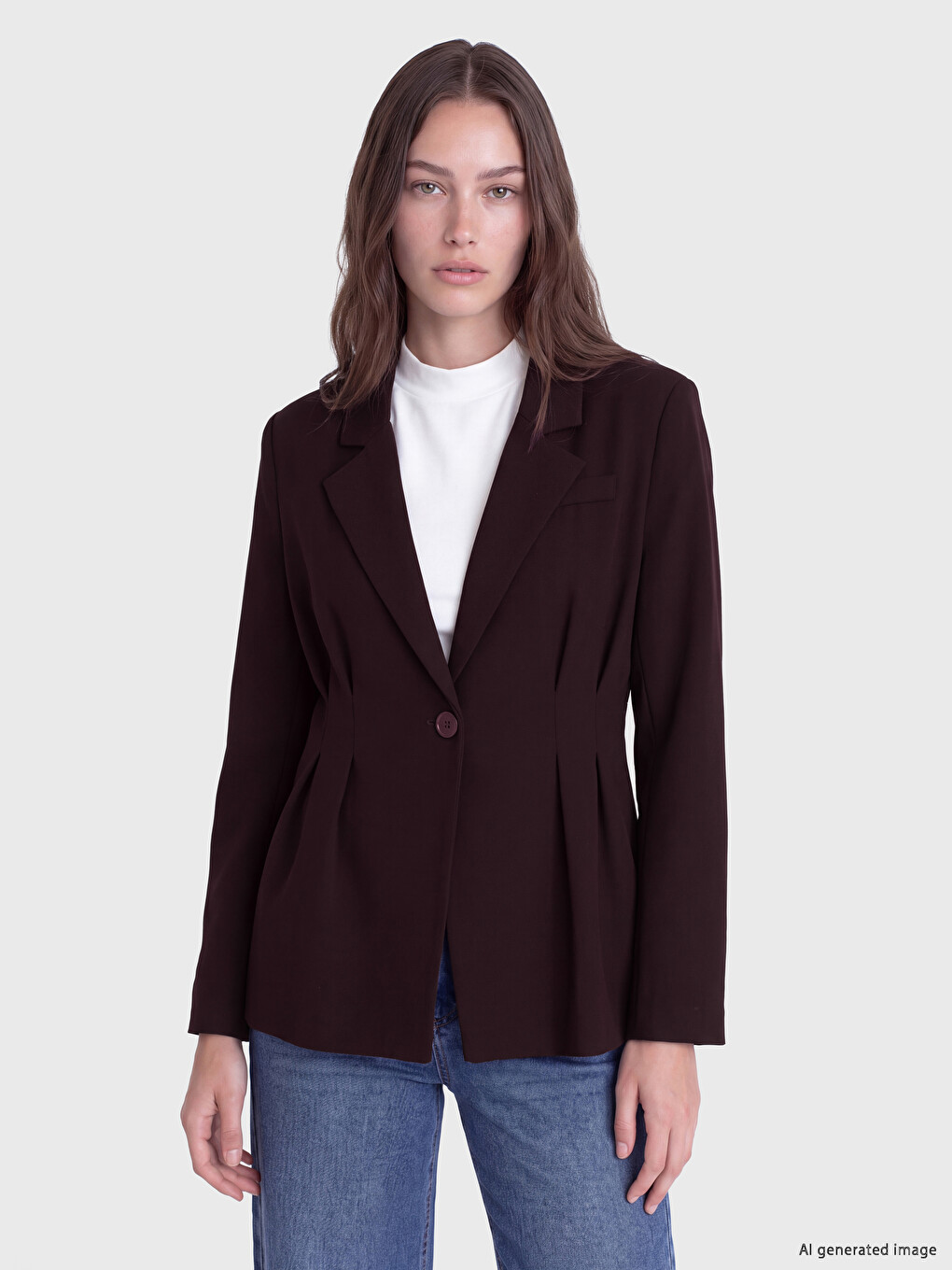 Women's Pleated Blazer Jacket