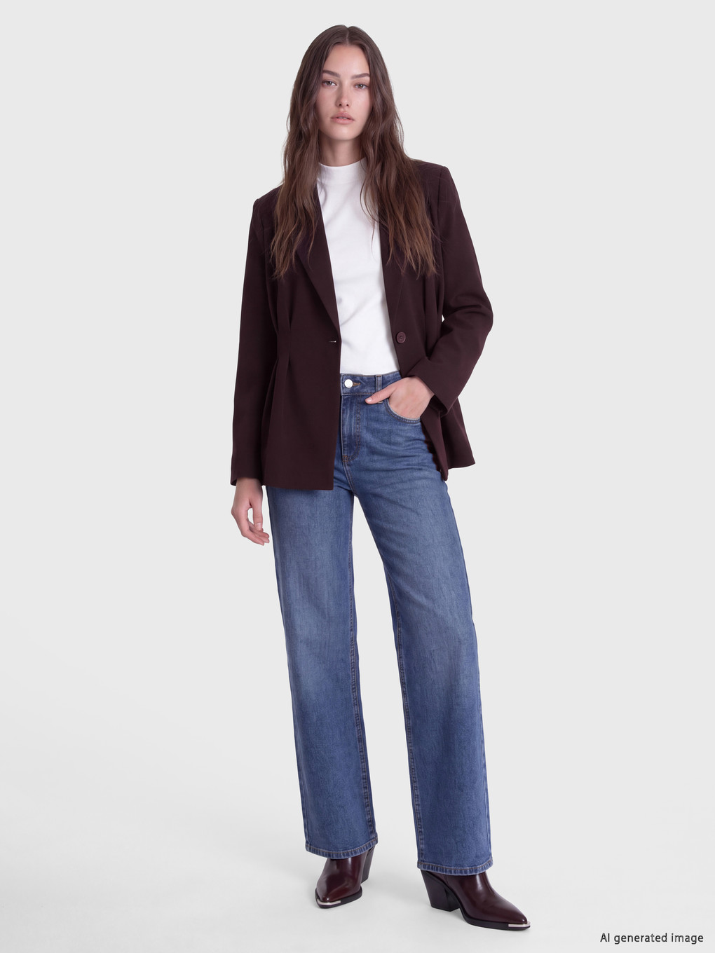 Women's Pleated Blazer Jacket-1