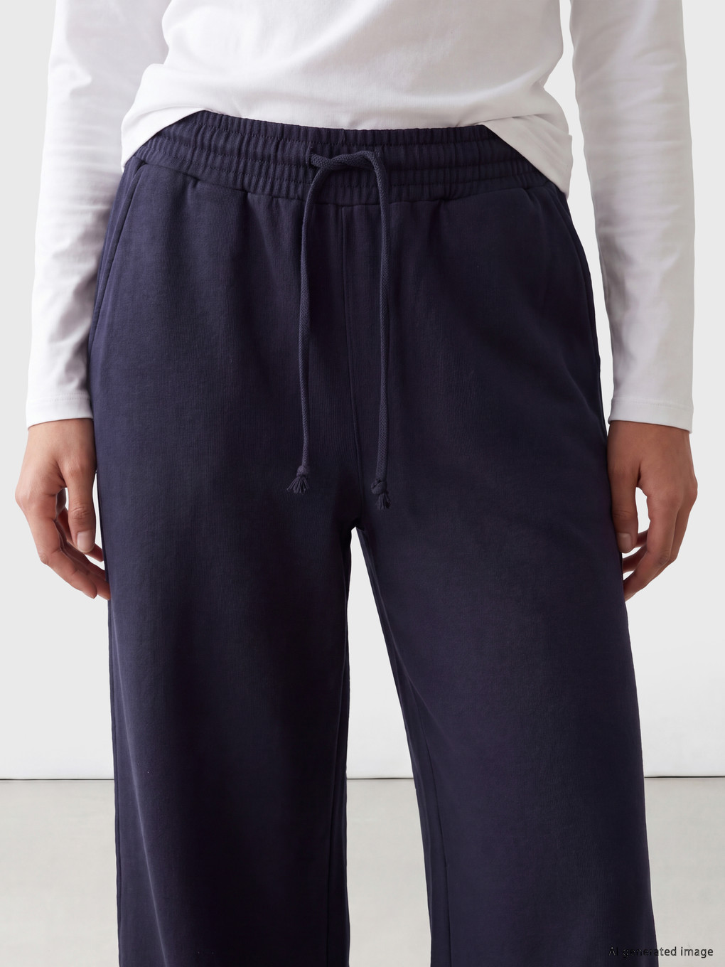 Elastic Waist %100 Cotton Women's Trousers-2