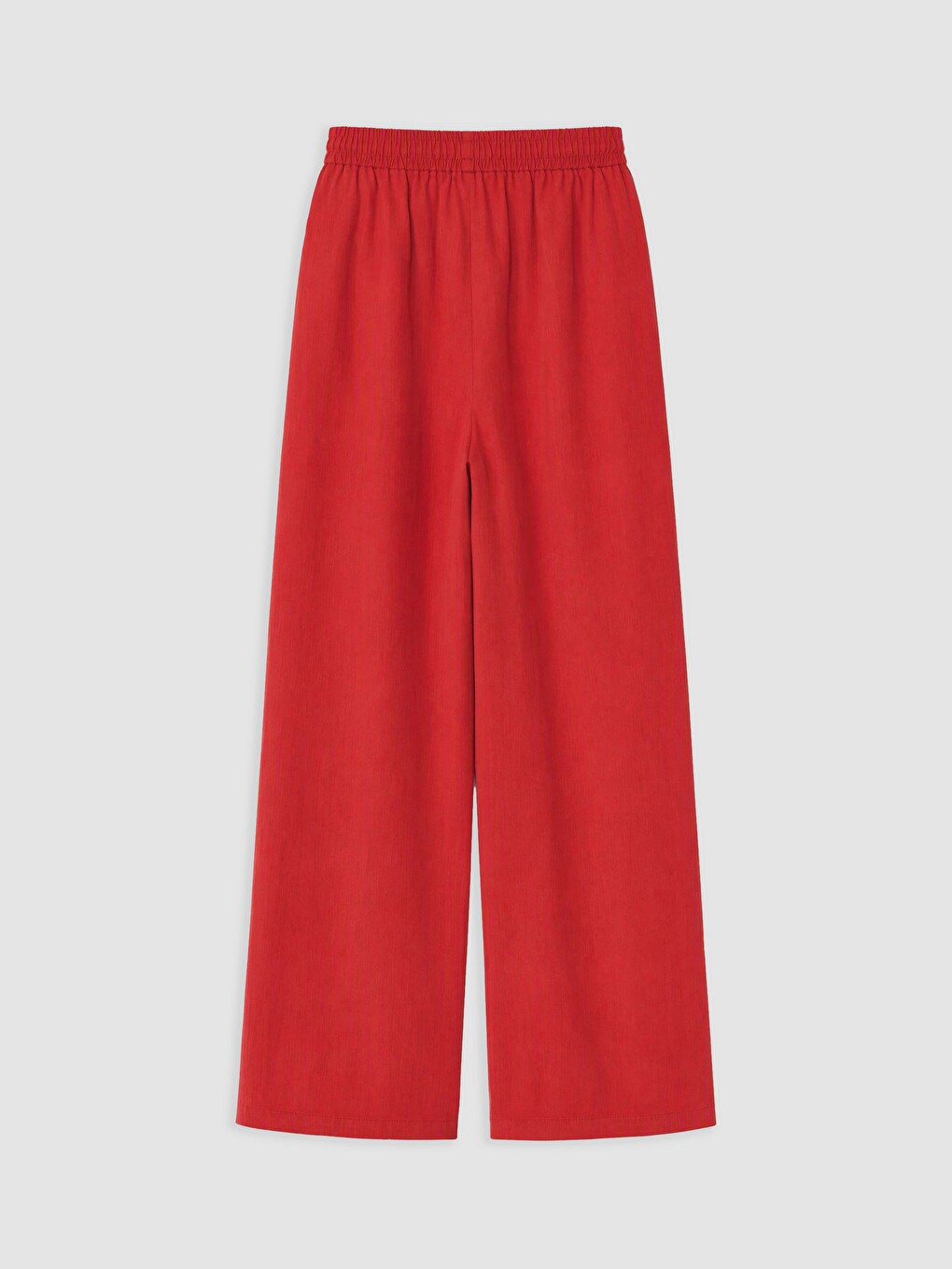 Kırmızı Beli Lastikli Kadın Geniş Paça Pantolon-1