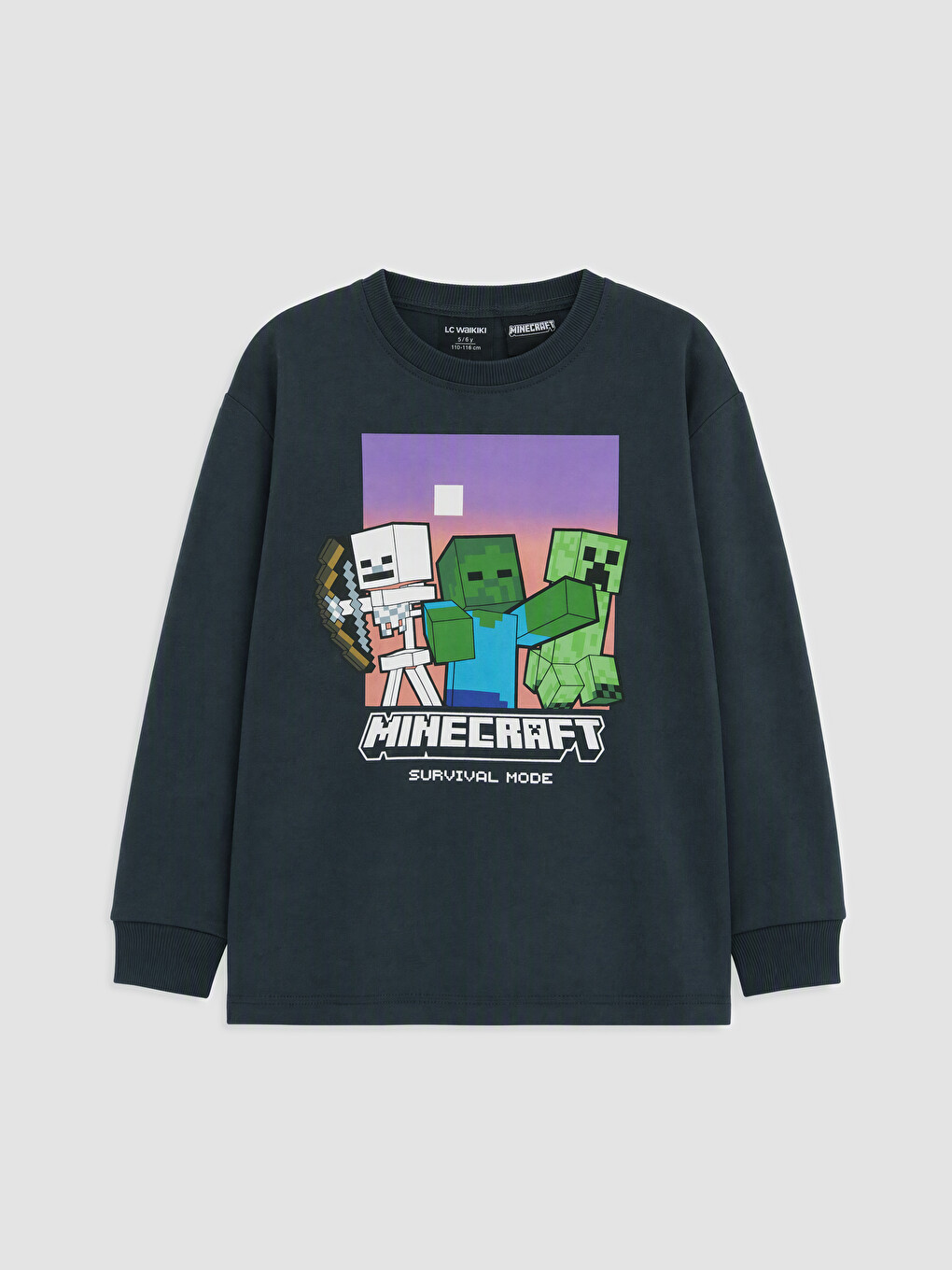 Antrasit Minecraft Baskılı Erkek Çocuk Tişört