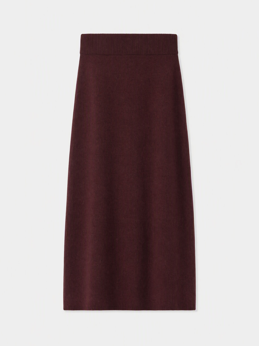 Bordo Beli Lastikli Triko Etek-1