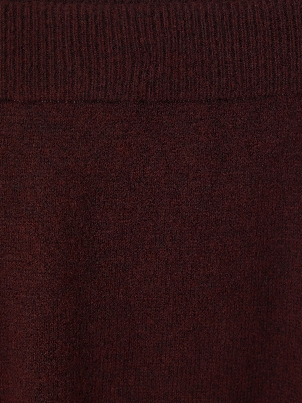 Bordo Beli Lastikli Triko Etek-2