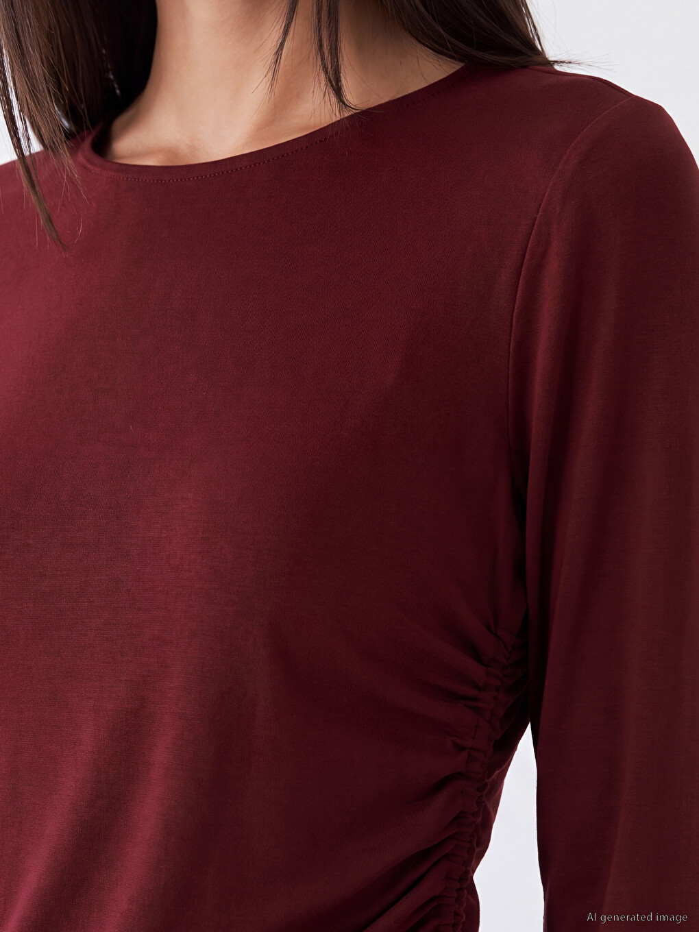 Bluza Asimetričnog Kroja Sa Naborima Za Žene-2