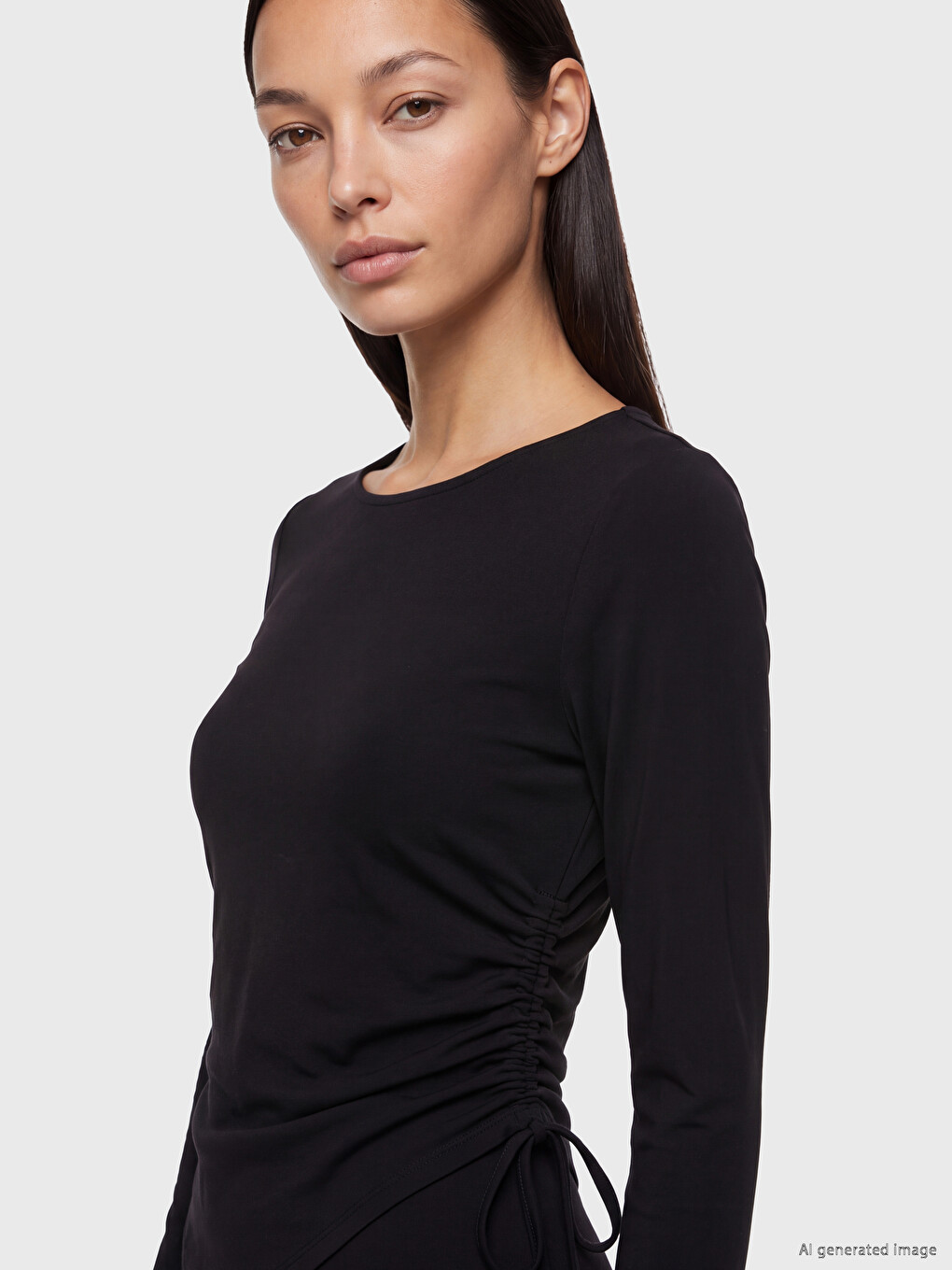 Bluza Asimetričnog Kroja Sa Naborima Za Žene-2