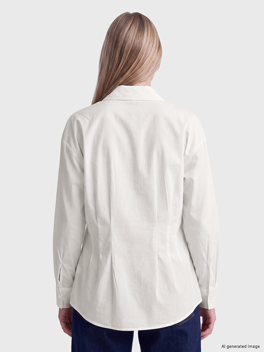 %100 Cotton Pleated Women's Shirt-3